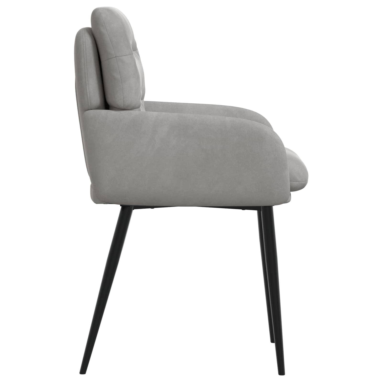 vidaXL Esszimmerstühle 4 pcs Samt (V) Hellgrau 59 x 59,5 x 90 cm