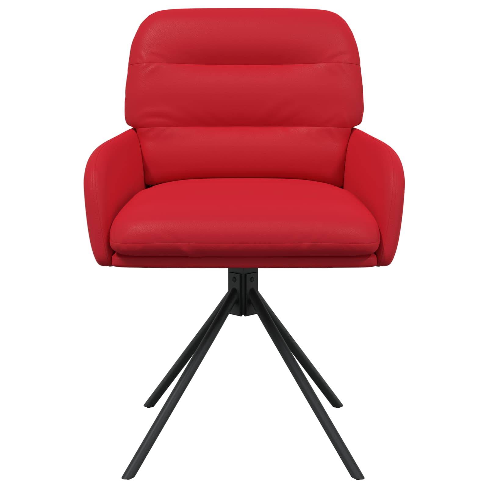 vidaXL Drehstuhl Esszimmer 2 pcs Kunstleder Rot 59 x 59,5 x 90 cm