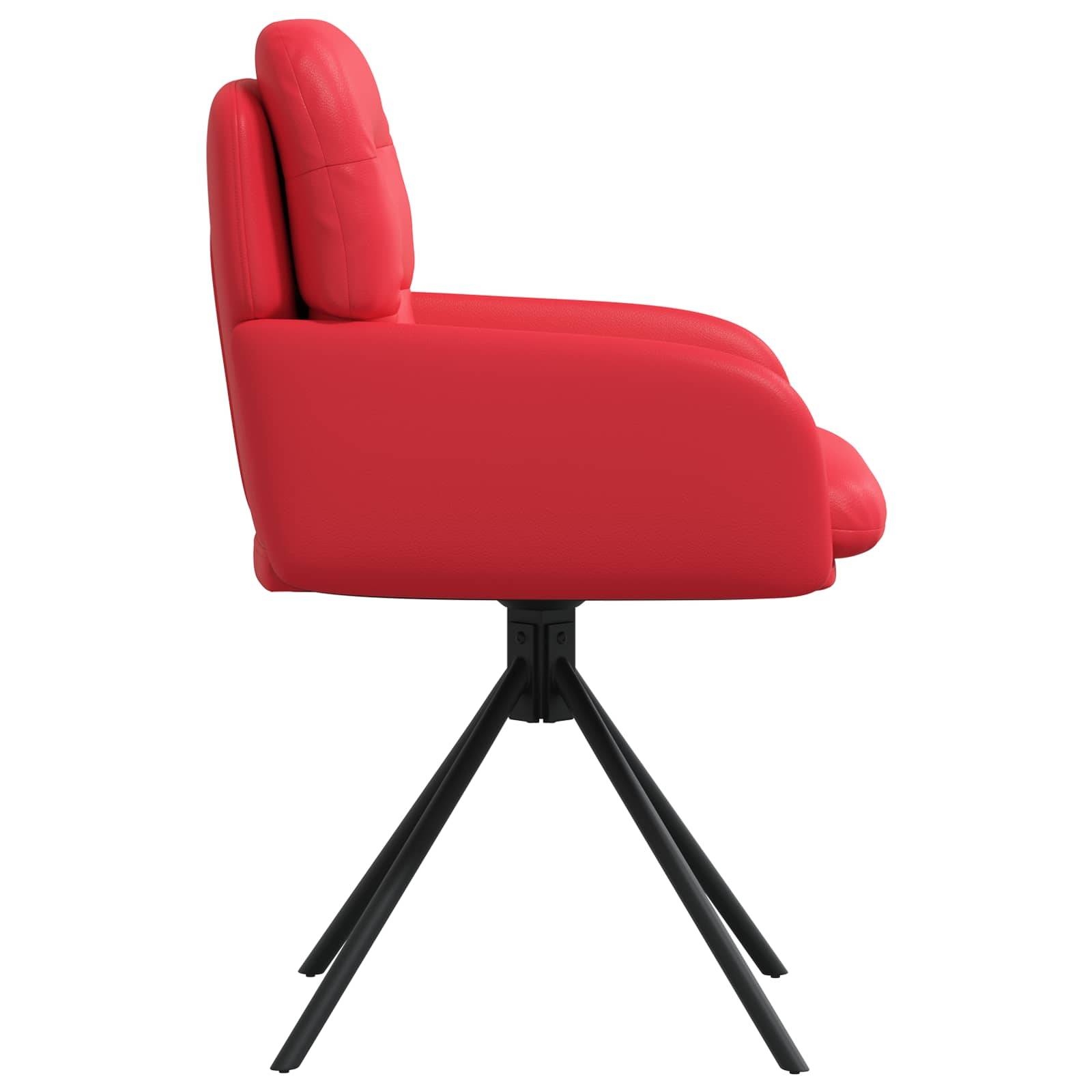 vidaXL Drehstuhl Esszimmer 2 pcs Kunstleder Rot 59 x 59,5 x 90 cm