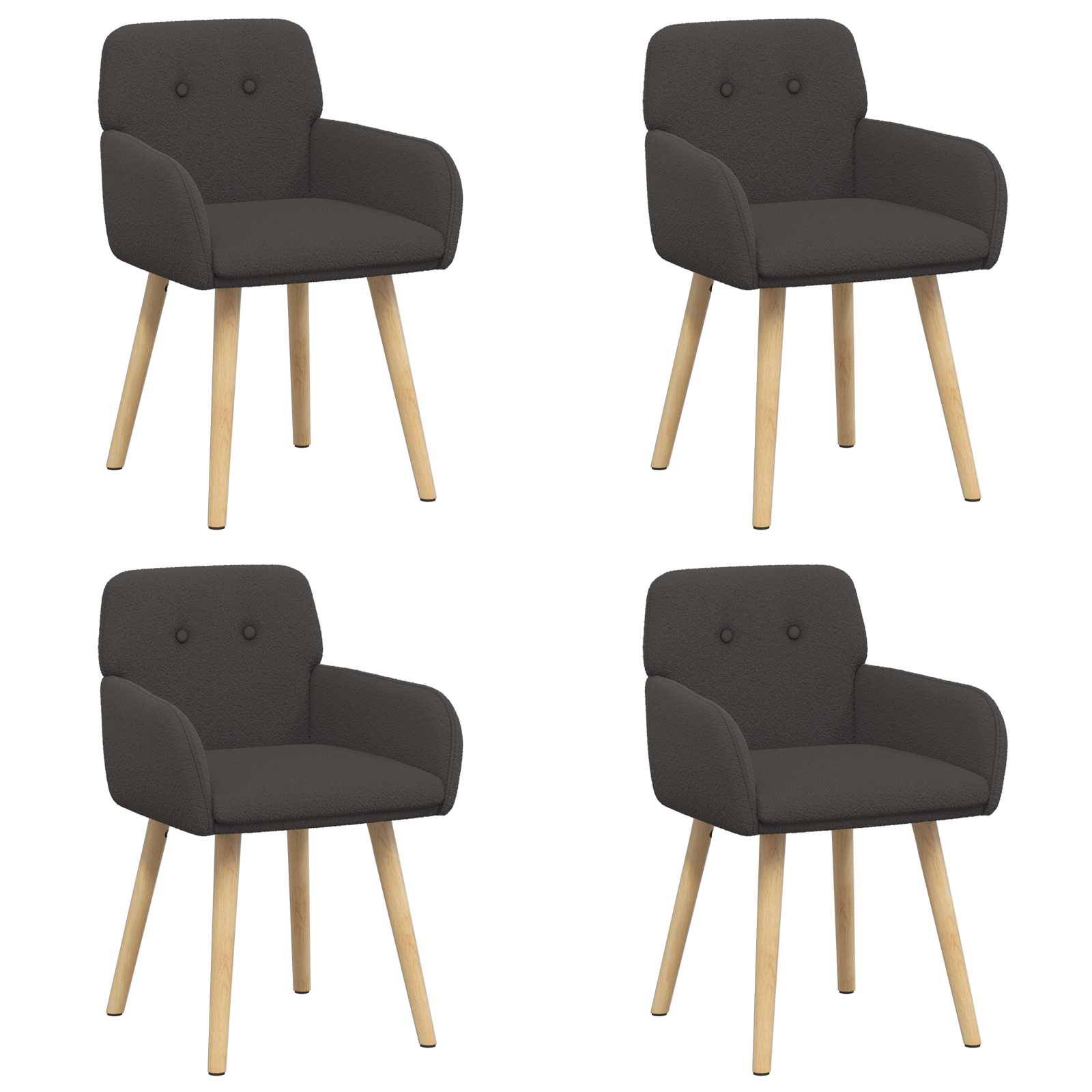 vidaXL Esszimmerstühle 4 pcs Bouclé Dunkelgrau 59 x 57 x 85 cm