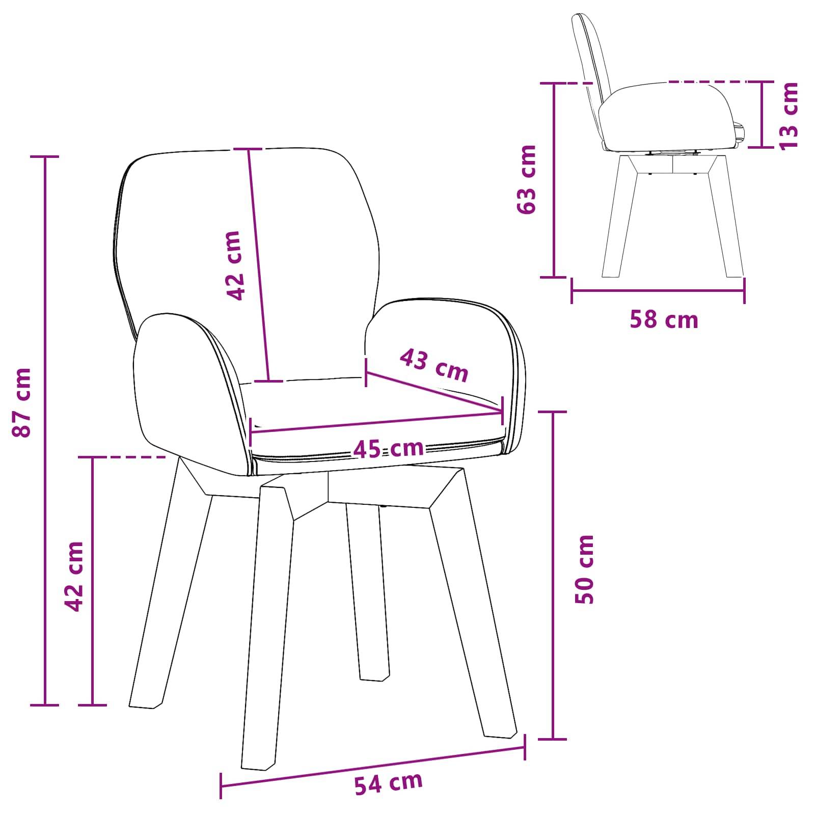 vidaXL Drehstuhl Esszimmer 2 pcs Bouclé Beige 54 x 58 x 87 cm