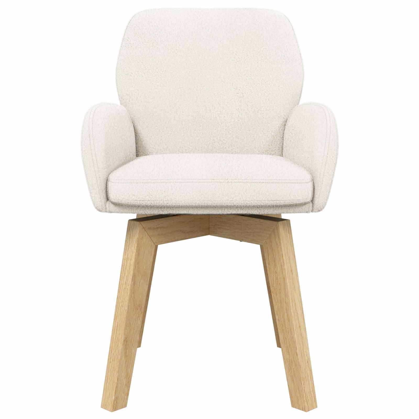 vidaXL Drehstuhl Esszimmer 2 pcs Bouclé Creme 54 x 58 x 87 cm