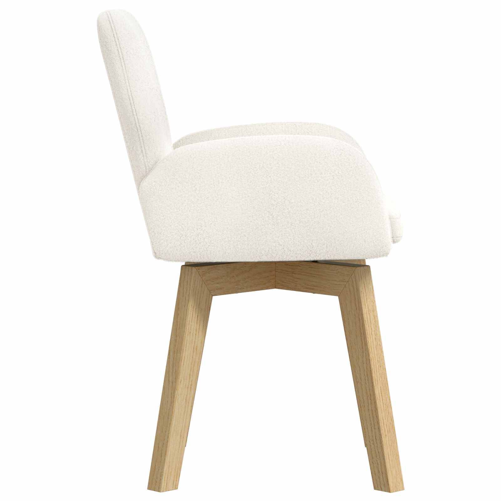 vidaXL Drehstuhl Esszimmer 2 pcs Bouclé Creme 54 x 58 x 87 cm
