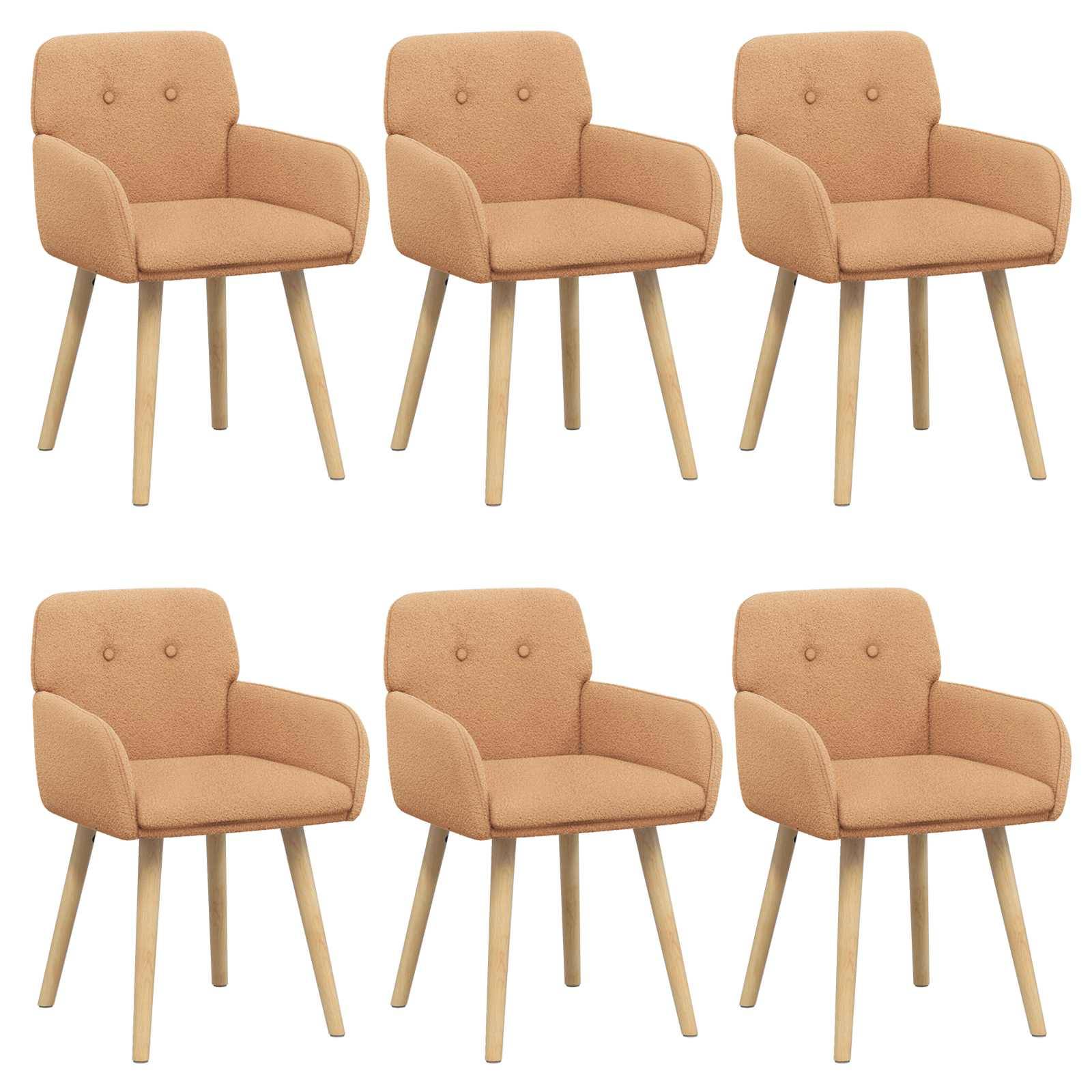 vidaXL Esszimmerstühle 6 pcs Bouclé Beige 59 x 57 x 85 cm