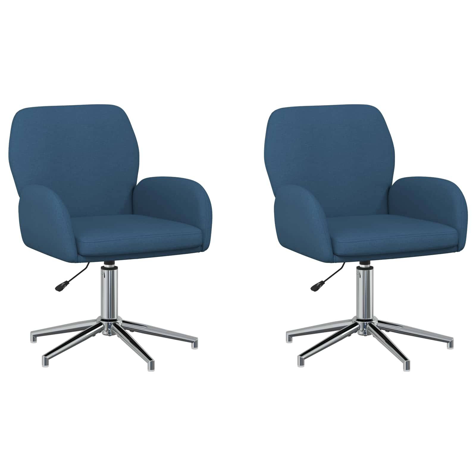 vidaXL Drehstühle 2 Stk. 54 x 58 x 90 cm Blau Stoff