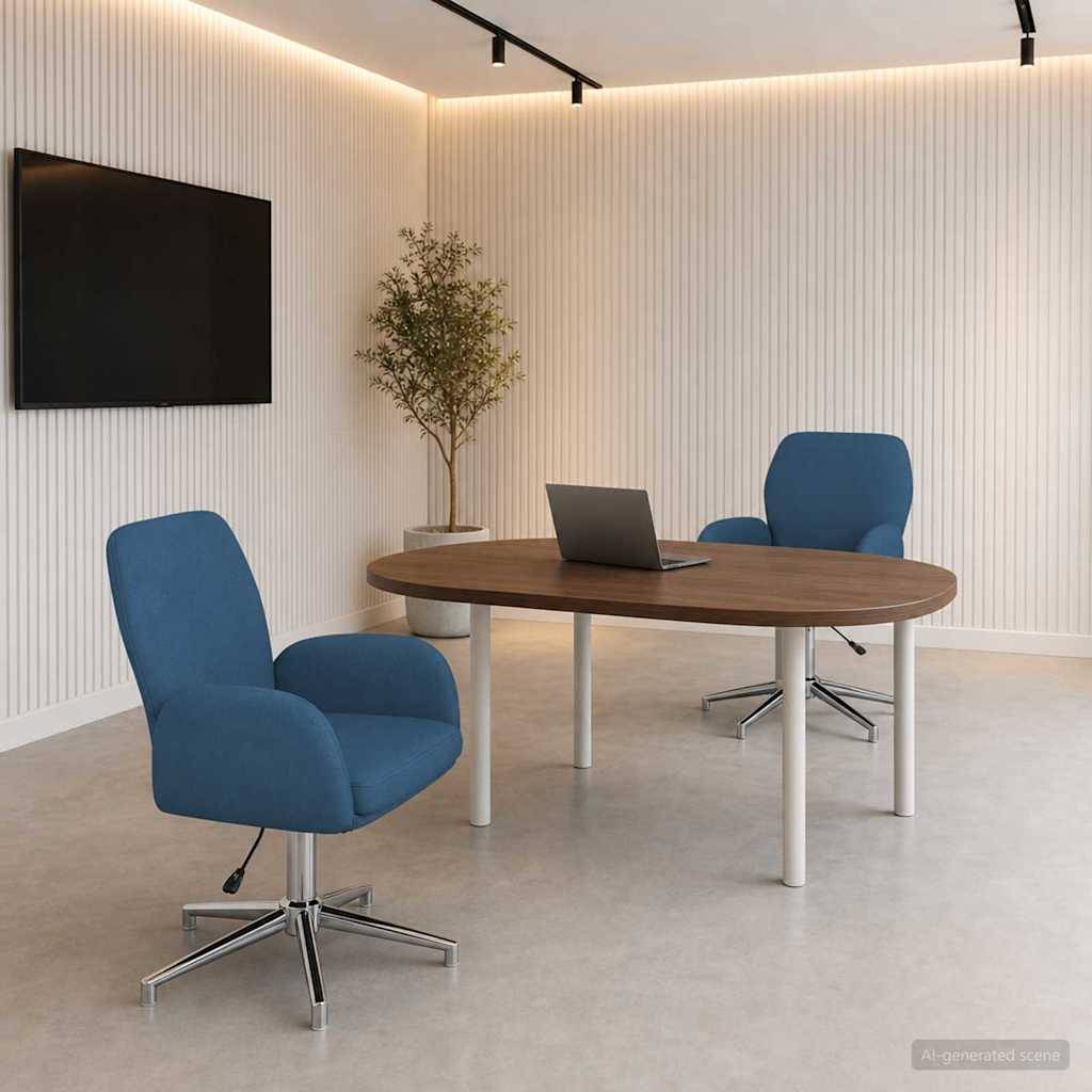 vidaXL Drehstühle 2 Stk. 54 x 58 x 90 cm Blau Stoff