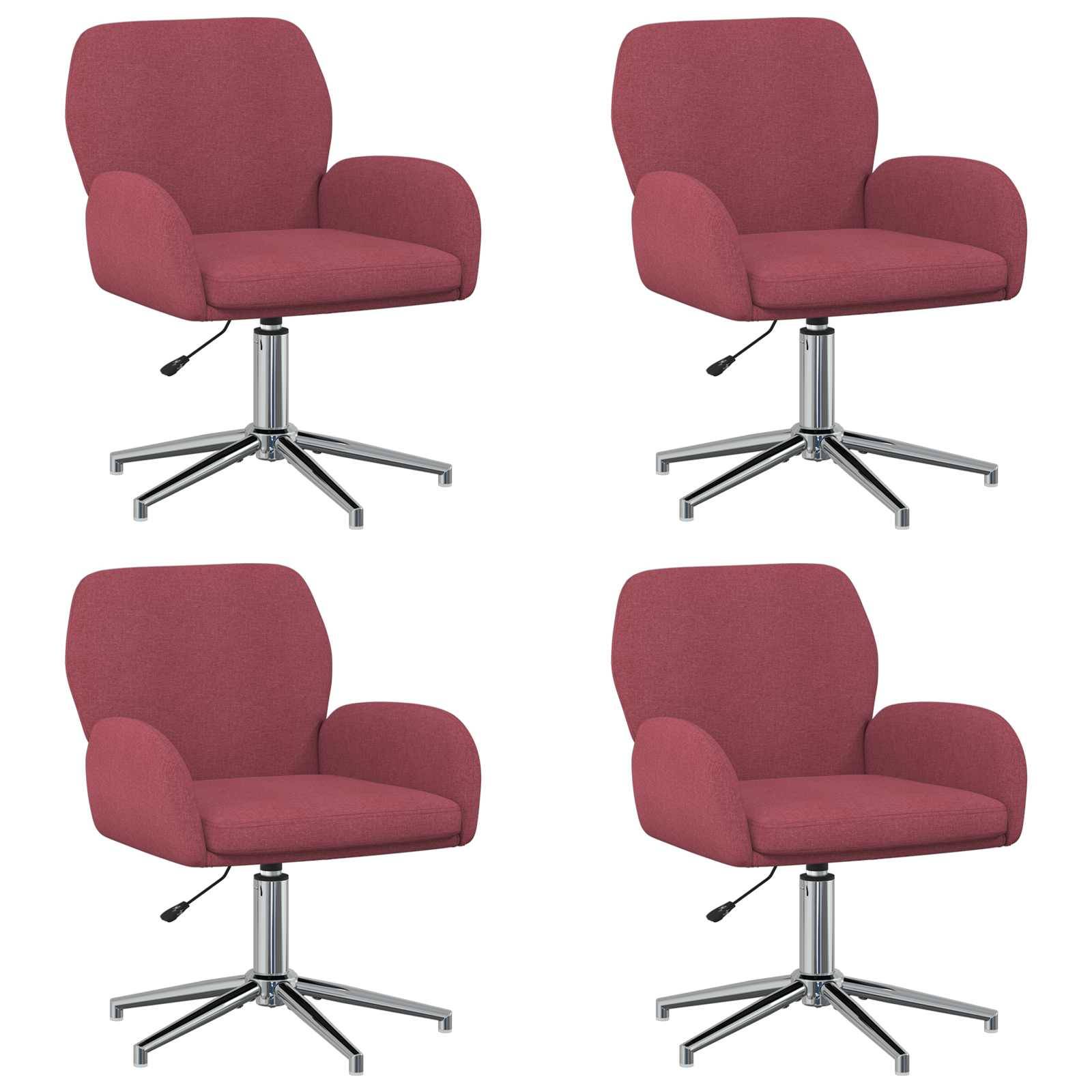 vidaXL Drehstühle 4 Stk. 54 x 58 x 90 cm Weinrot Stoff