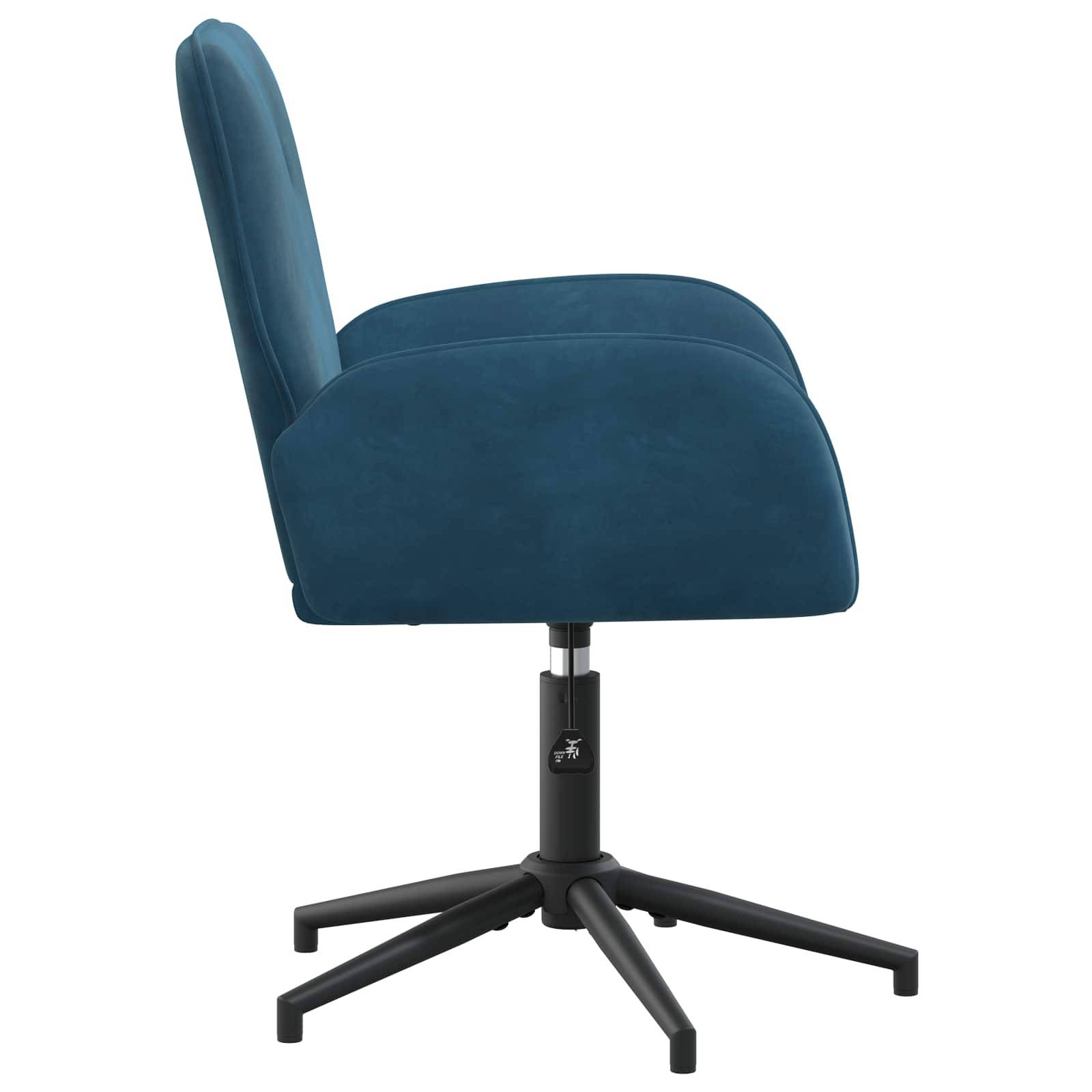 vidaXL Drehstuhl 54 x 55 x 90 cm Blau Samt (V)