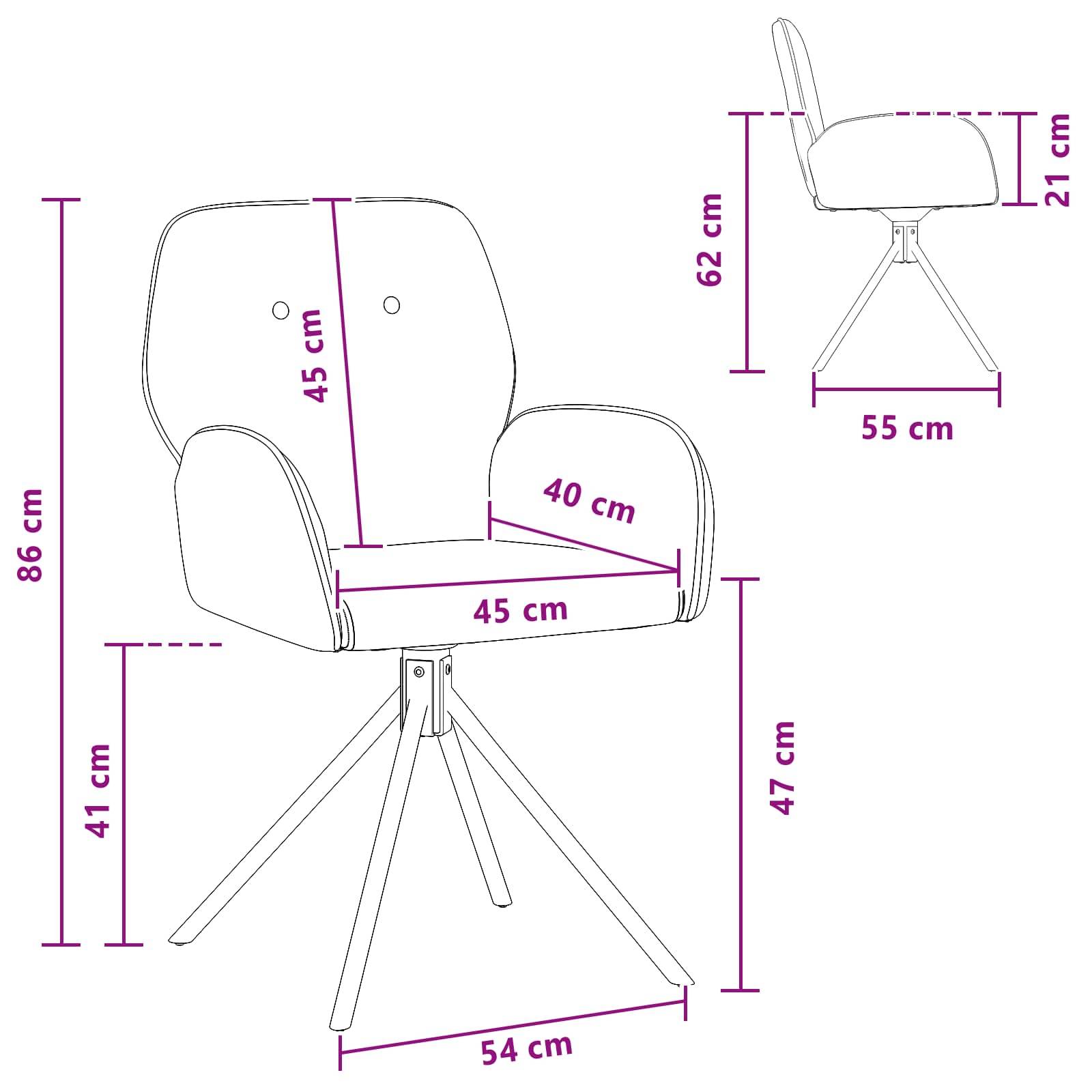 vidaXL Drehstuhl Esszimmer 2 pcs Kunstwildleder Olivegrün