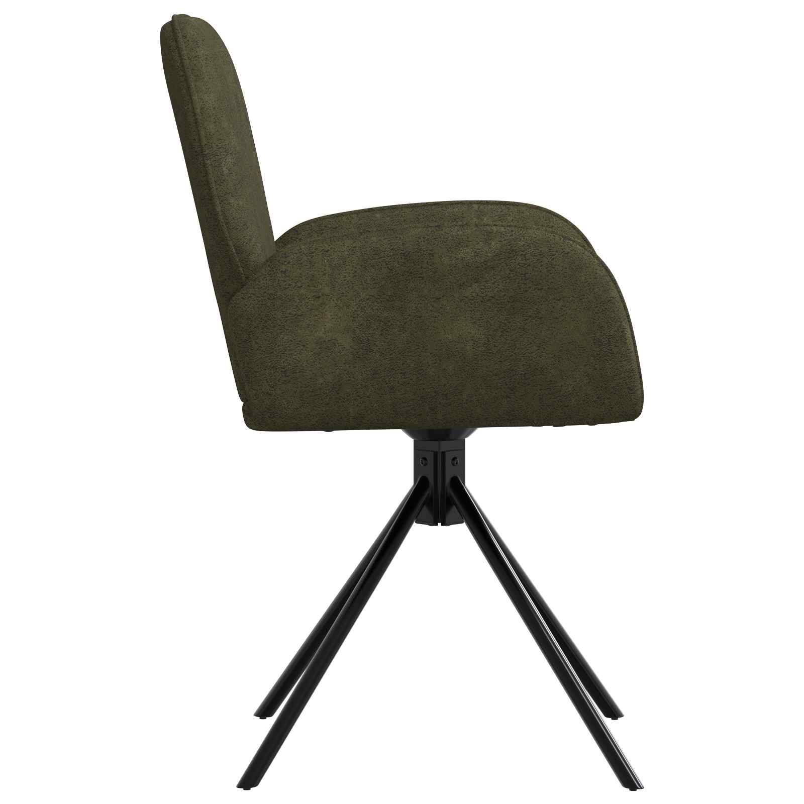 vidaXL Drehstuhl Esszimmer 2 pcs Kunstwildleder Olivegrün