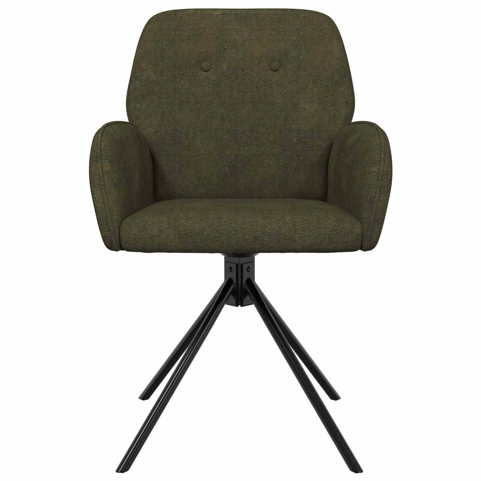 vidaXL Drehstuhl Esszimmer 2 pcs Kunstwildleder Olivegrün