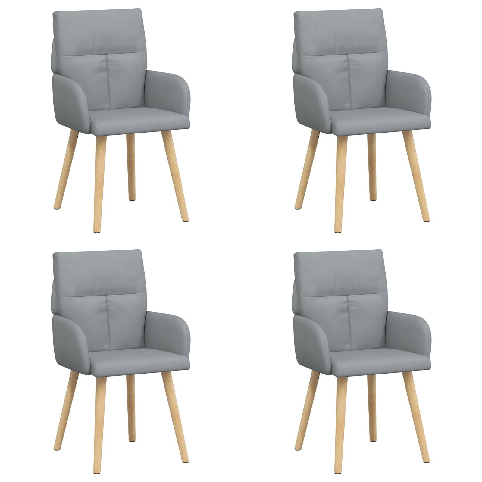 vidaXL Esszimmerstühle 4 pcs Stoff Hellgrau 60 x 56 x 96 cm