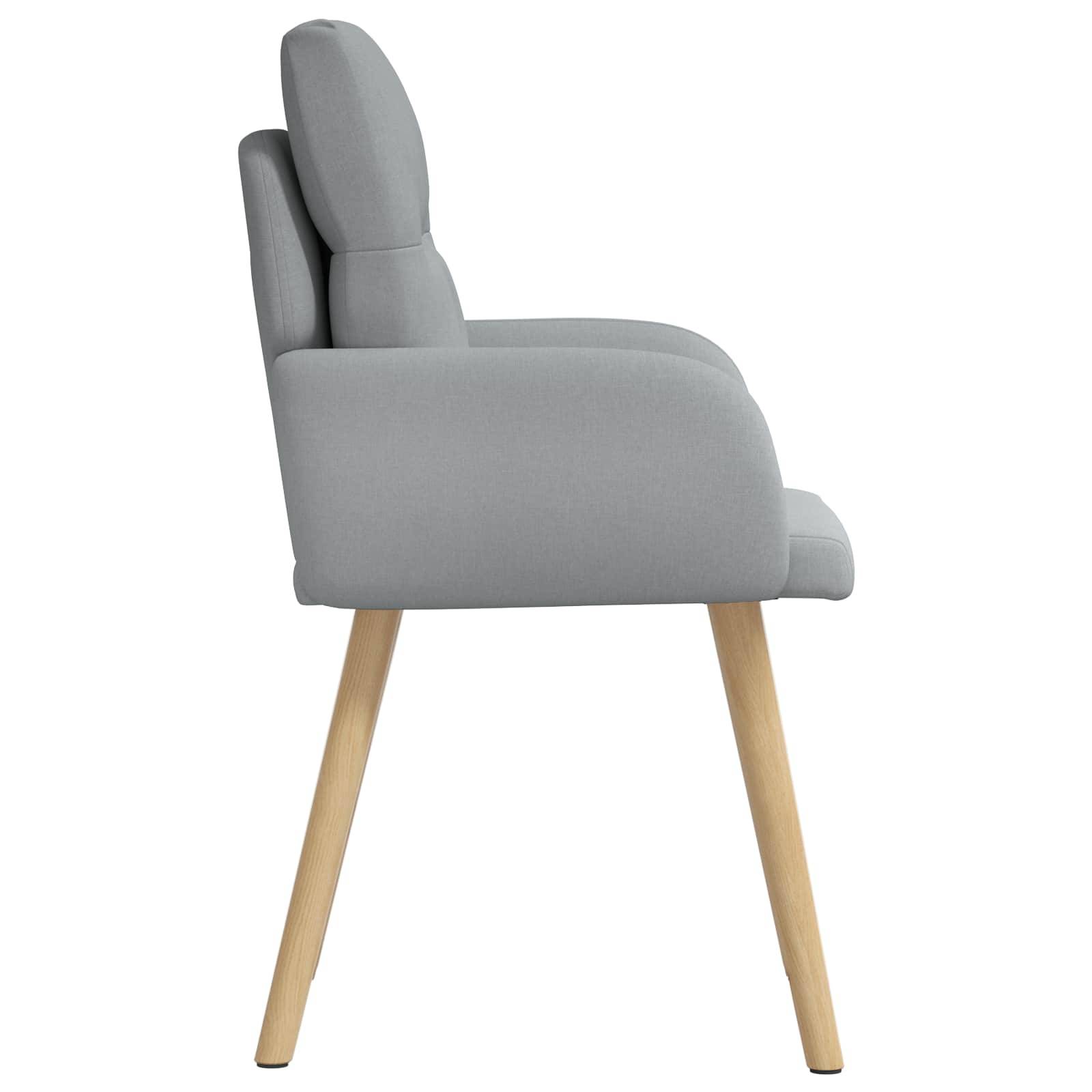 vidaXL Esszimmerstühle 4 pcs Stoff Hellgrau 60 x 56 x 96 cm