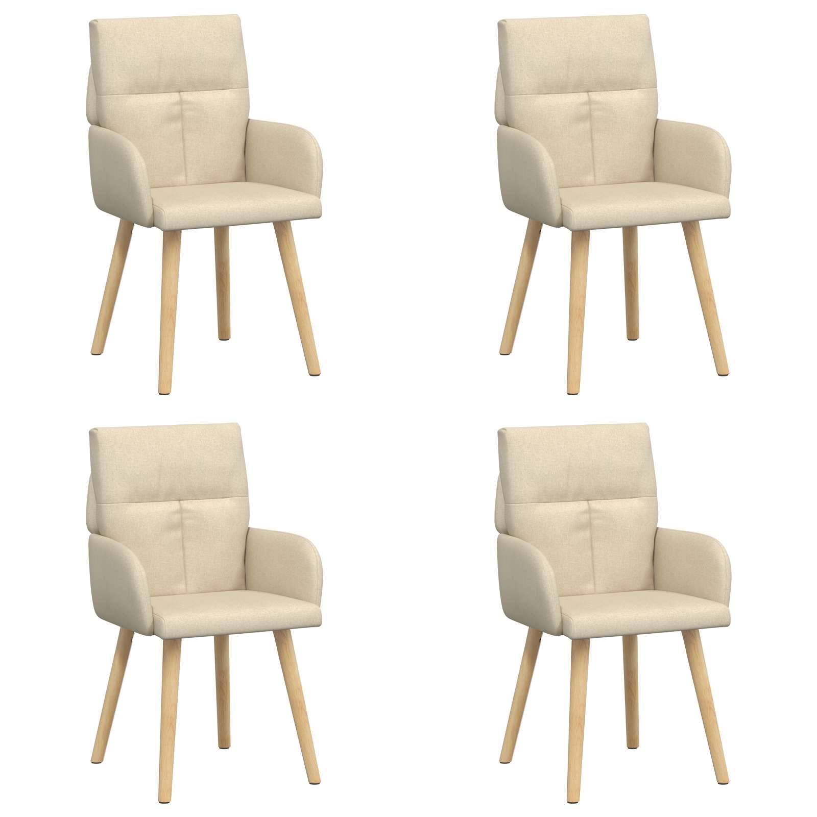 vidaXL Esszimmerstühle 4 pcs Stoff Creme 60 x 56 x 96 cm