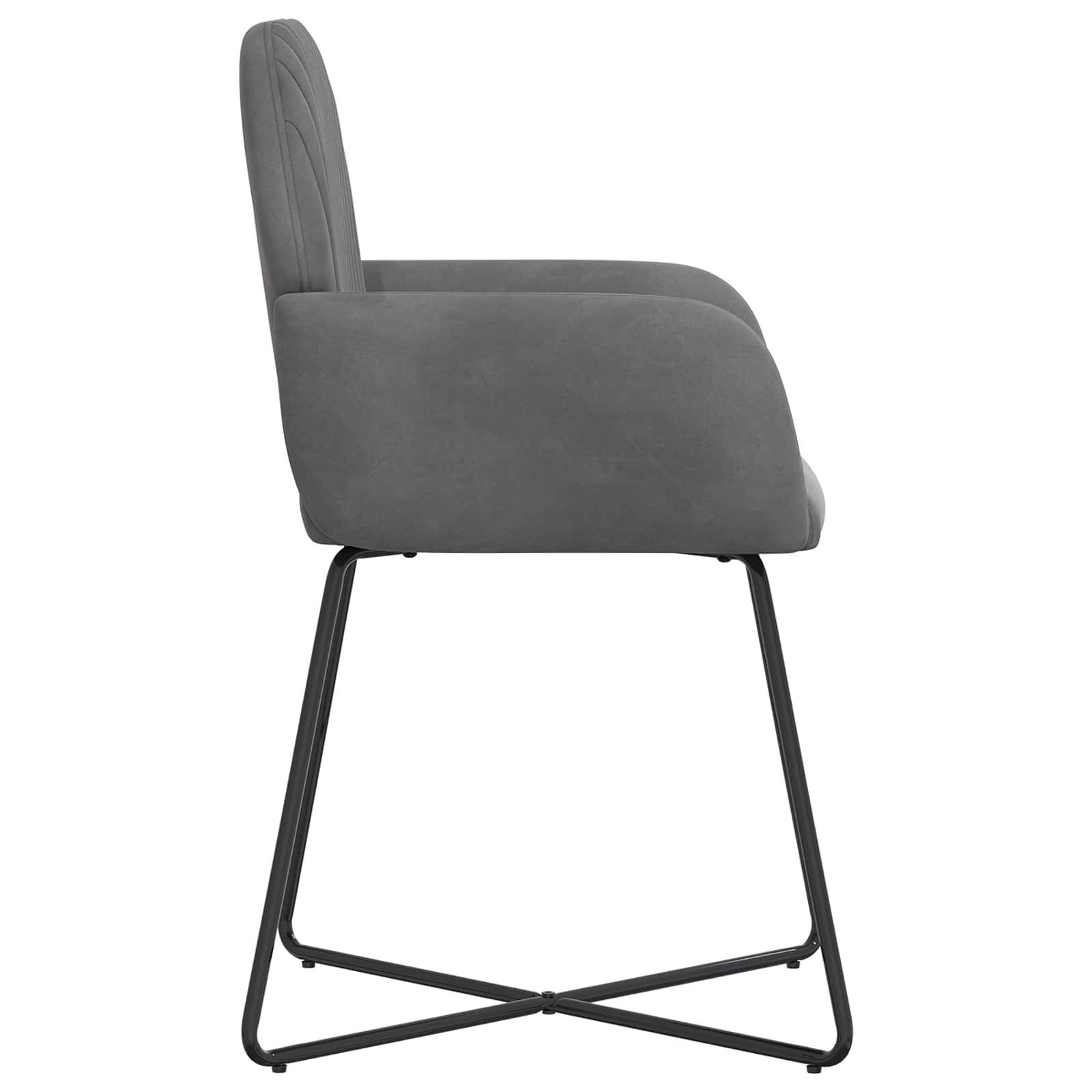 vidaXL Esszimmerstühle 4 pcs Samt (V) Dunkelgrau 55 x 50 x 84 cm