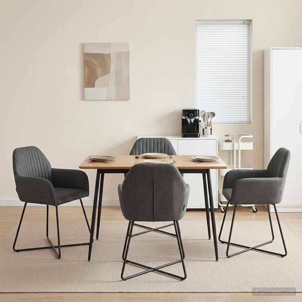 vidaXL Esszimmerstühle 4 pcs Samt (V) Dunkelgrau 55 x 50 x 84 cm
