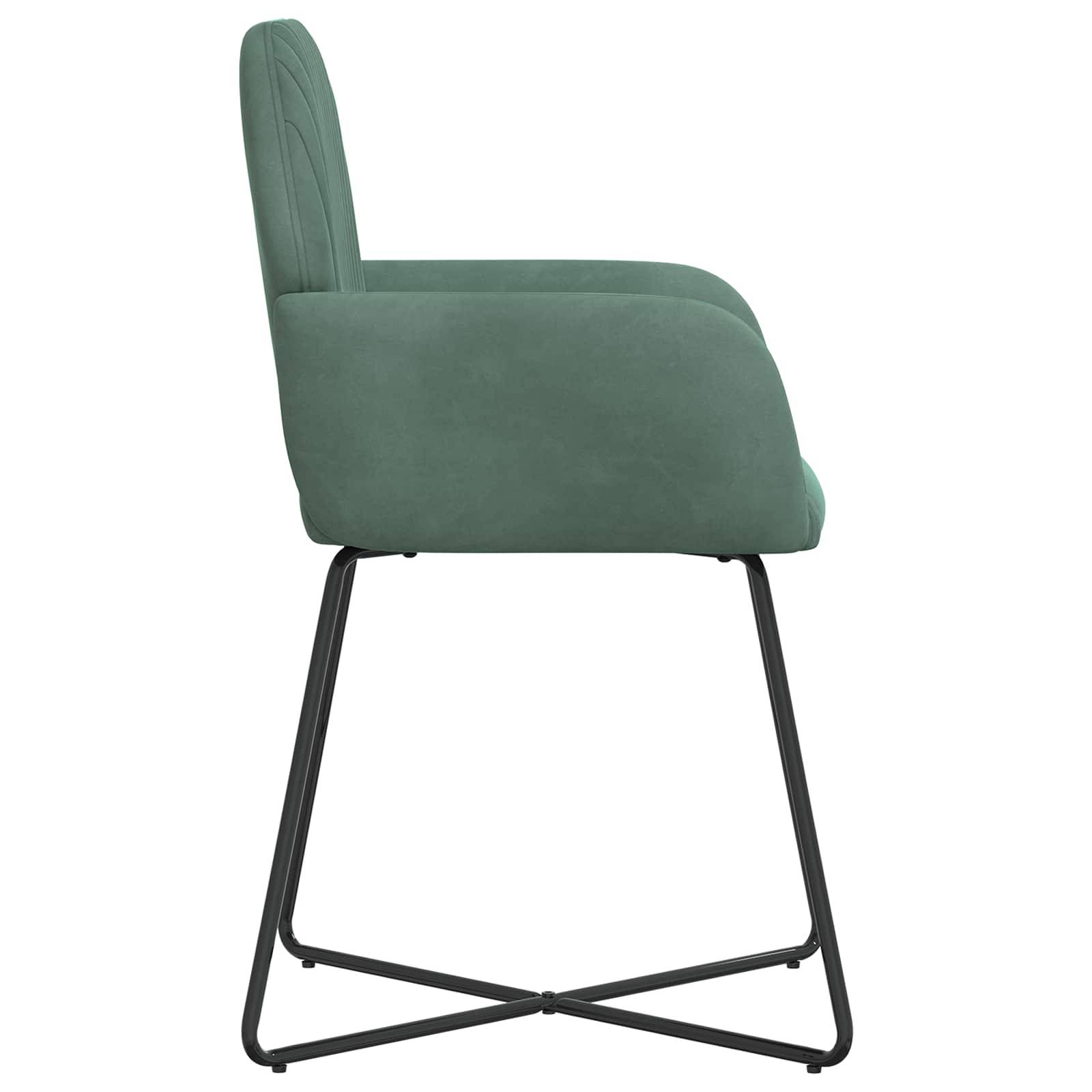 vidaXL Esszimmerstühle 2 pcs Samt (V) Meergrün 55 x 50 x 84 cm