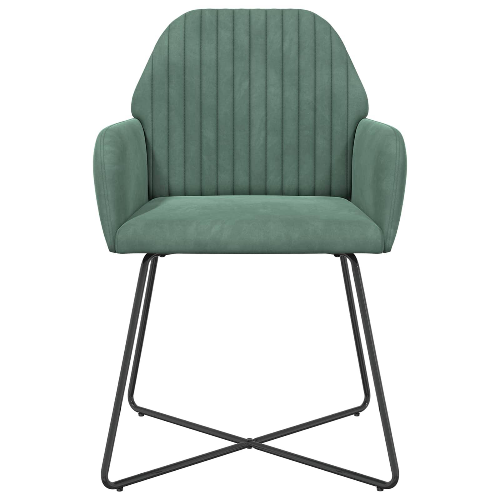 vidaXL Esszimmerstühle 2 pcs Samt (V) Meergrün 55 x 50 x 84 cm