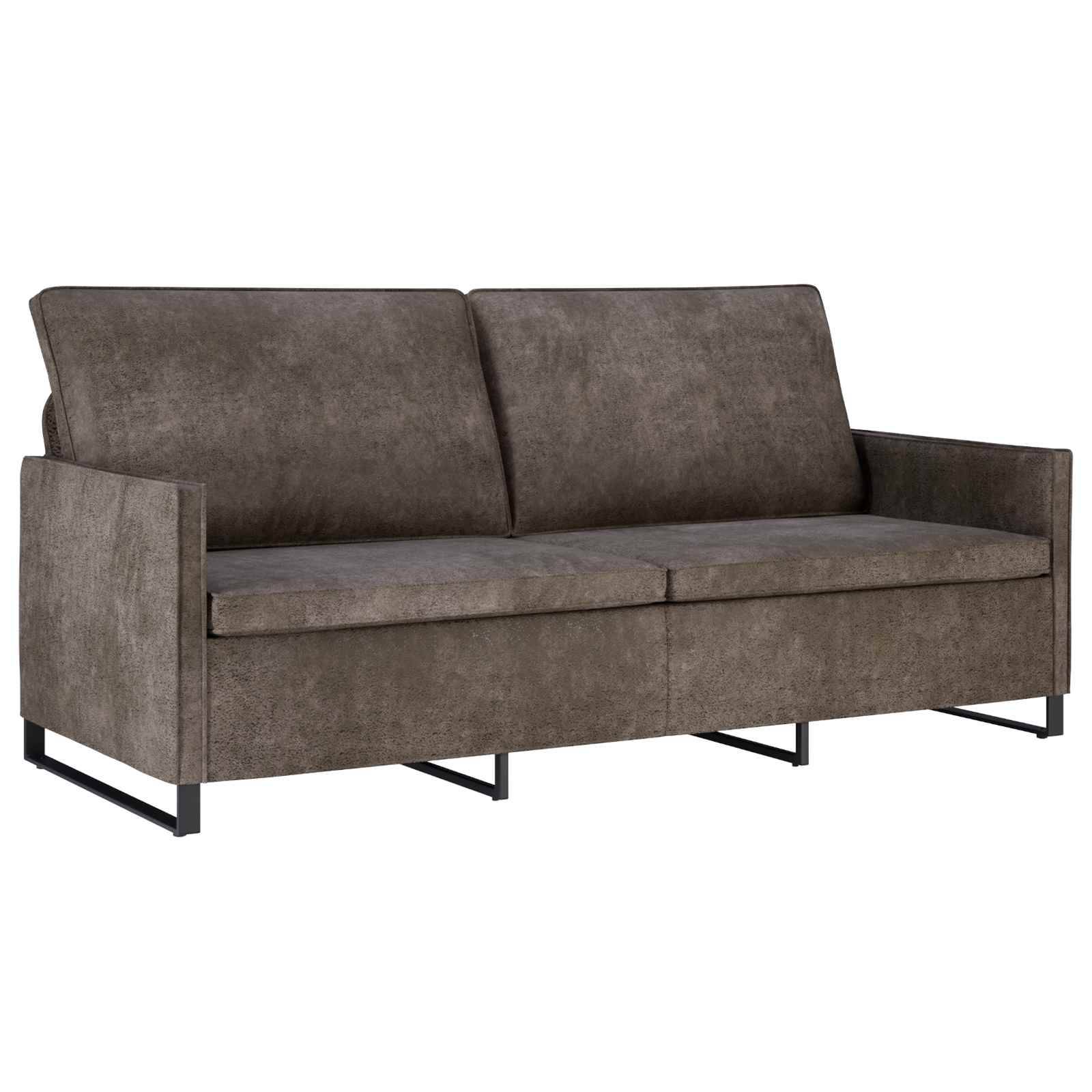 vidaXL 3-Sitzer Sofa Dunkelgrau 190 x 81 x 82 cm Kunstwildleder