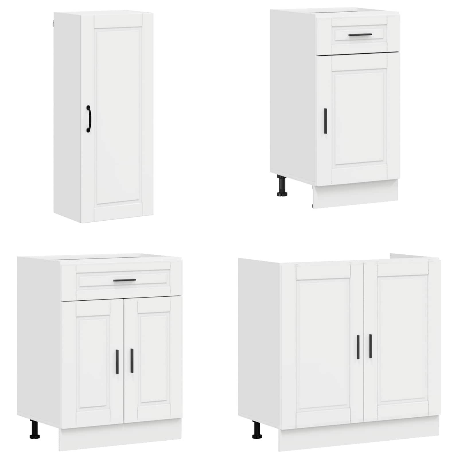 vidaXL Kücheneinheit PORTO 8 pcs Hochglanz Weiß Holzwerkstoff