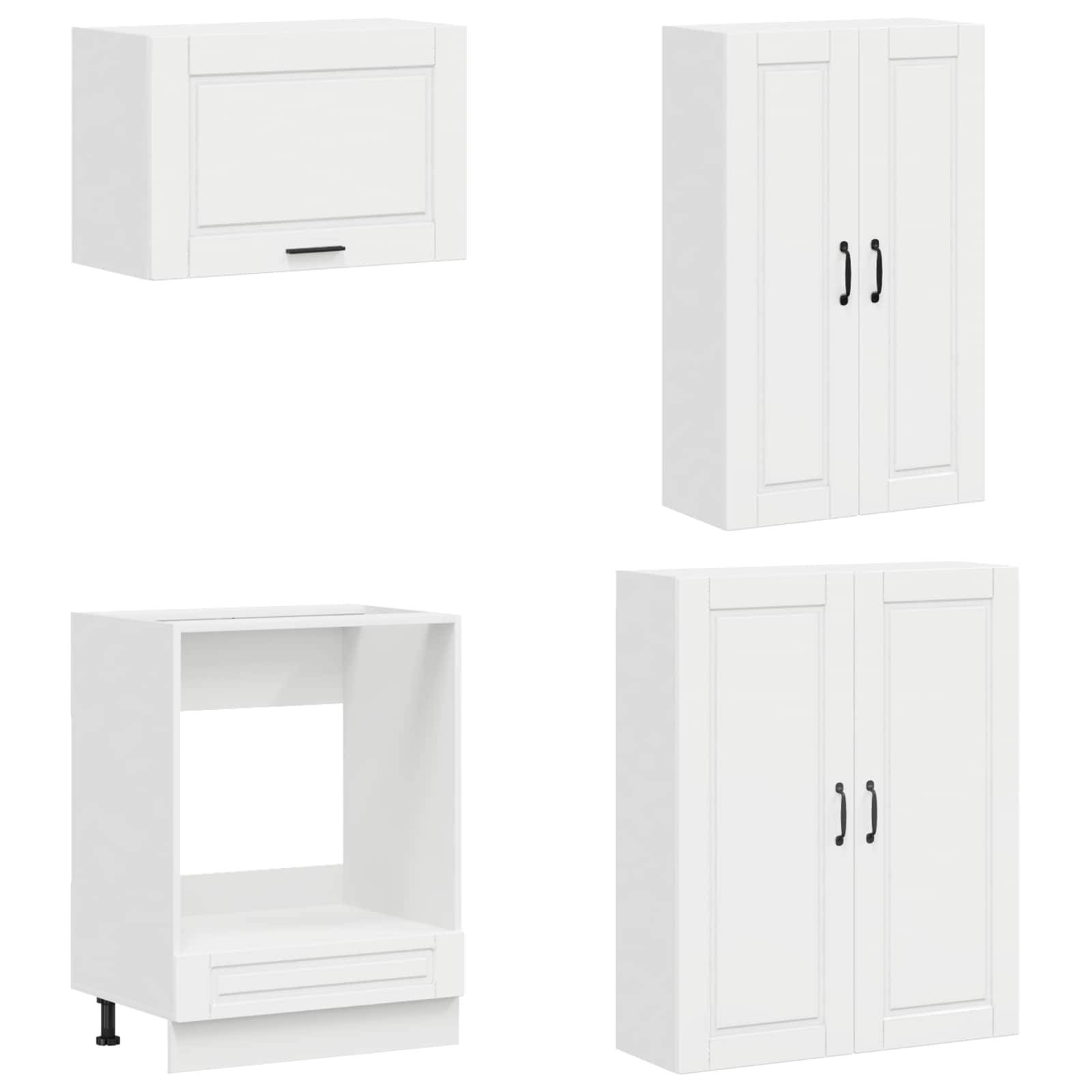 vidaXL Kücheneinheit PORTO 8 pcs Hochglanz Weiß Holzwerkstoff