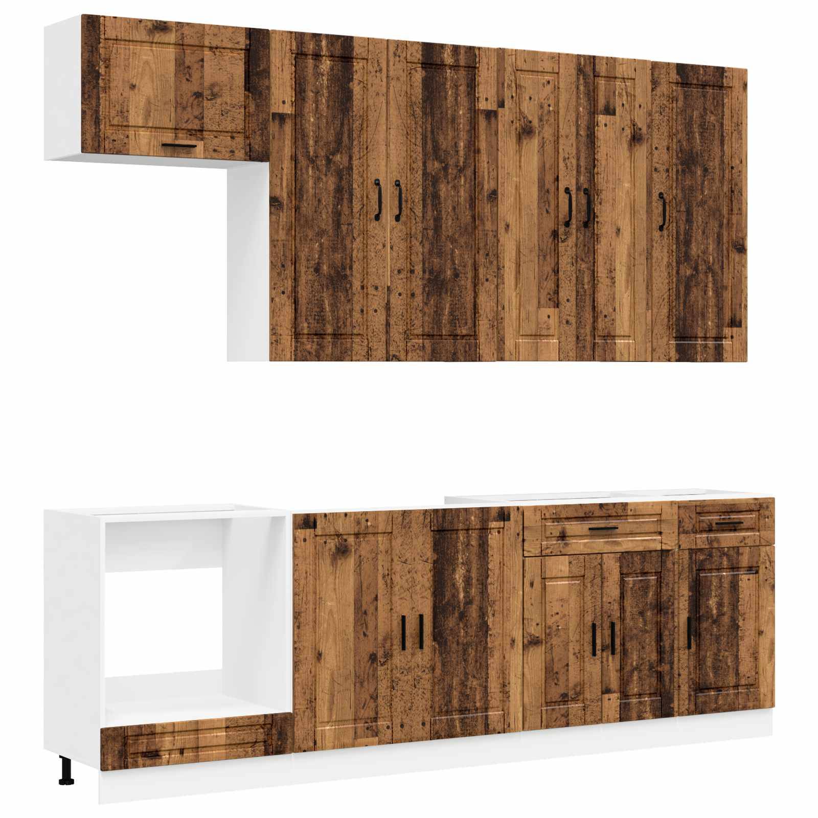 vidaXL Kücheneinheit PORTO 8 pcs Altholz Holzwerkstoff