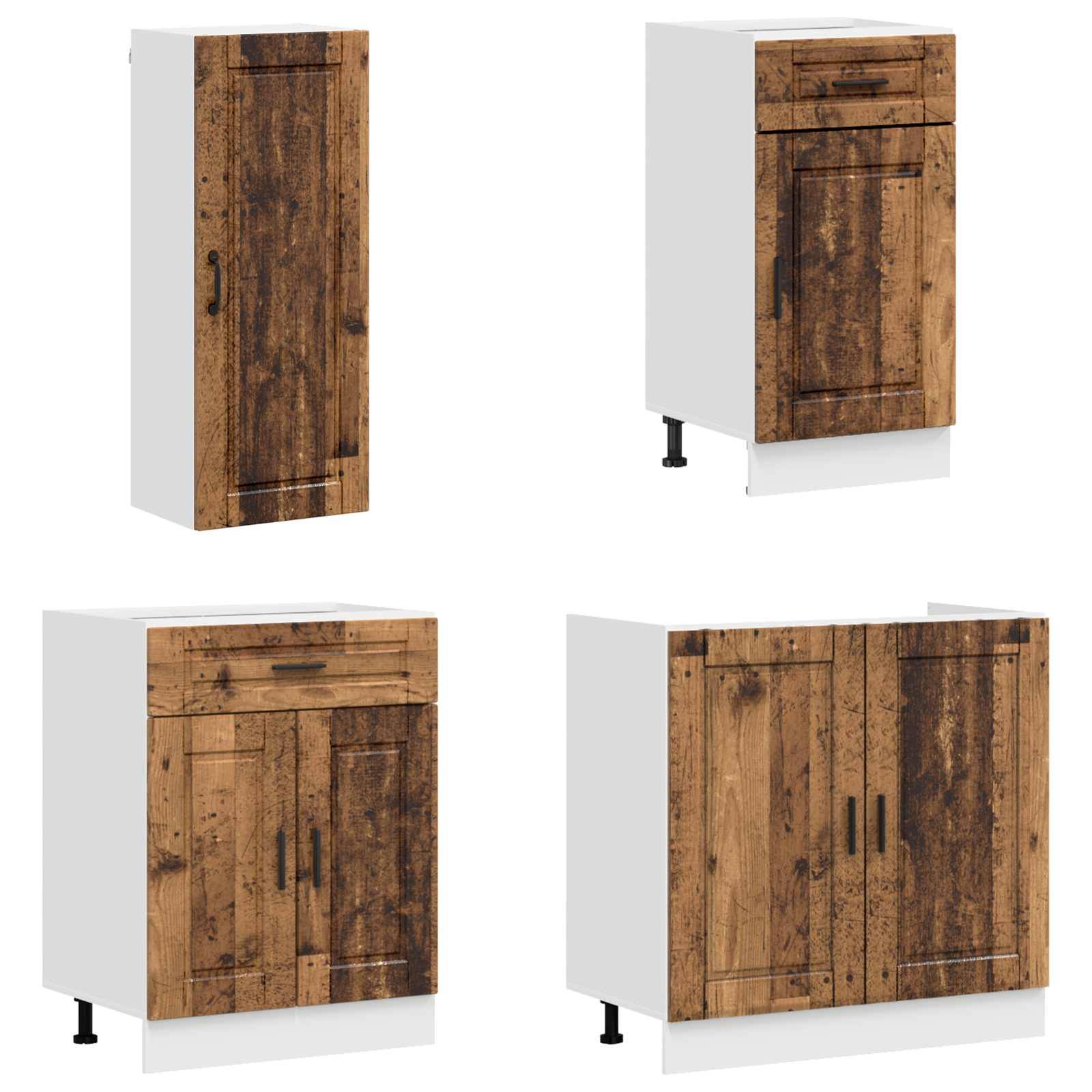 vidaXL Kücheneinheit PORTO 8 pcs Altholz Holzwerkstoff