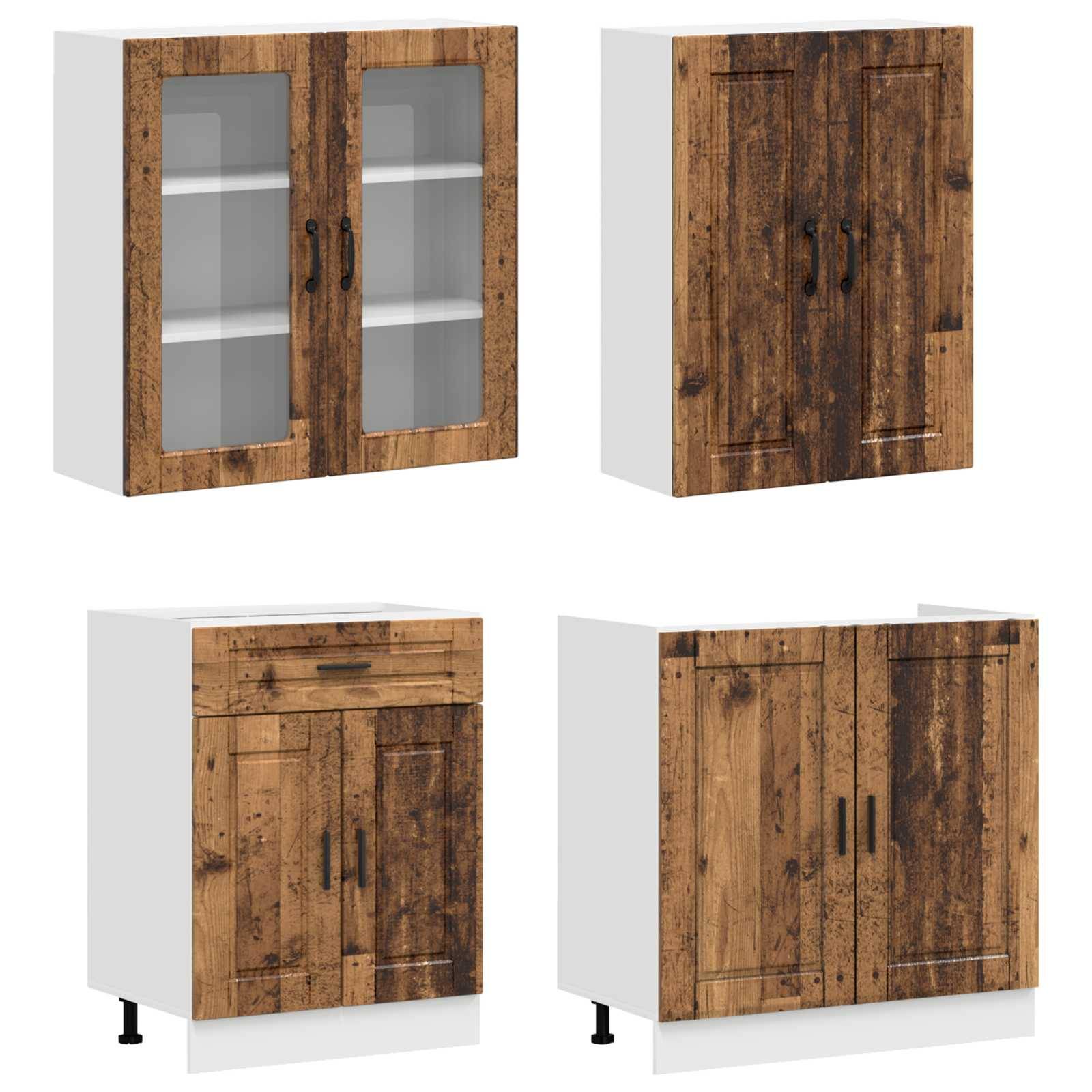 vidaXL Kücheneinheit KALMAR 4 pcs Altholz Holzwerkstoff