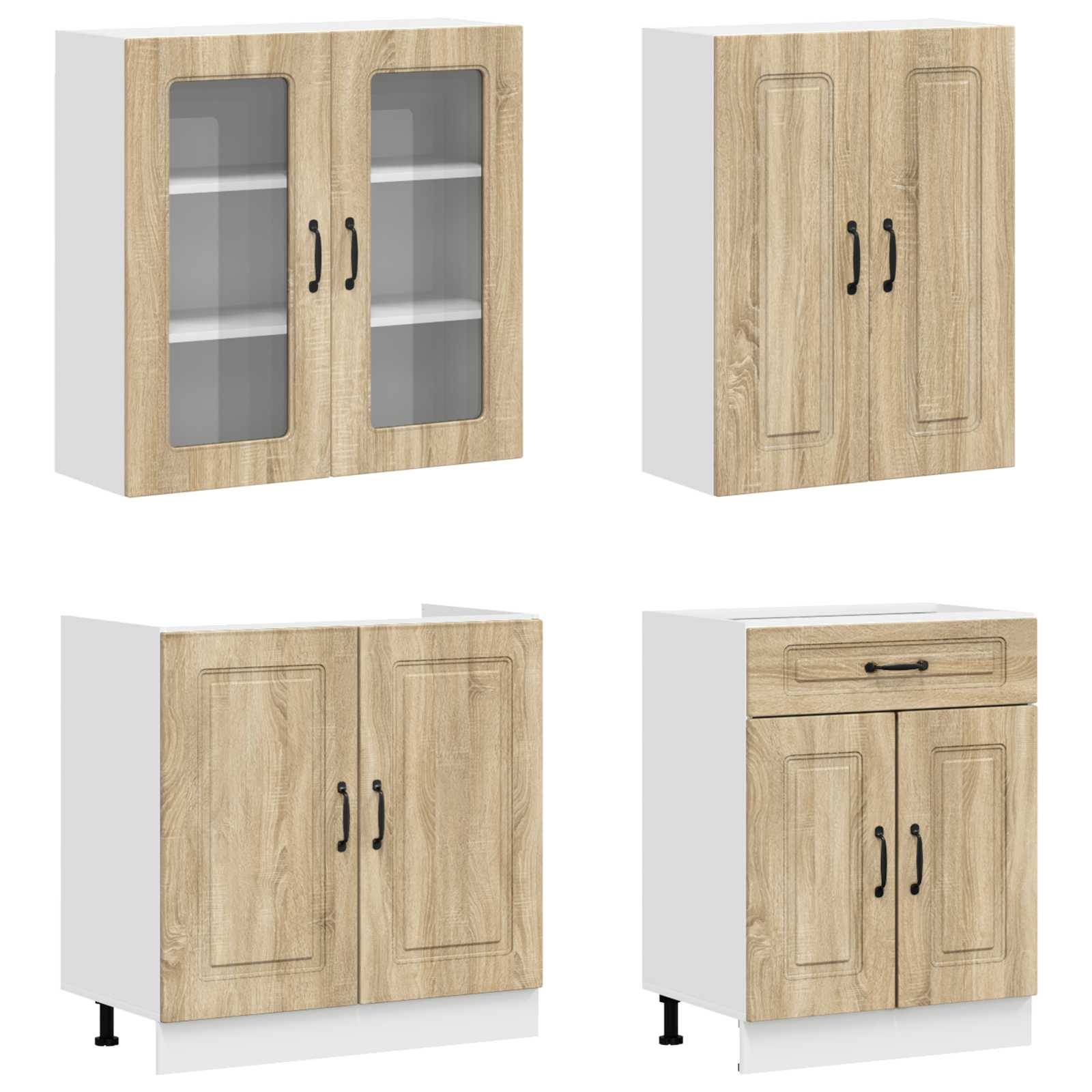 vidaXL Kücheneinheit KALMAR 4 pcs Sonoma-Eiche Holzwerkstoff
