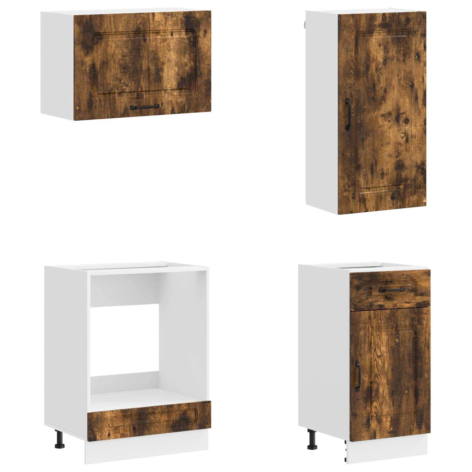 vidaXL Kücheneinheit KALMAR 8 pcs Geräucherte Eiche Holzwerkstoff
