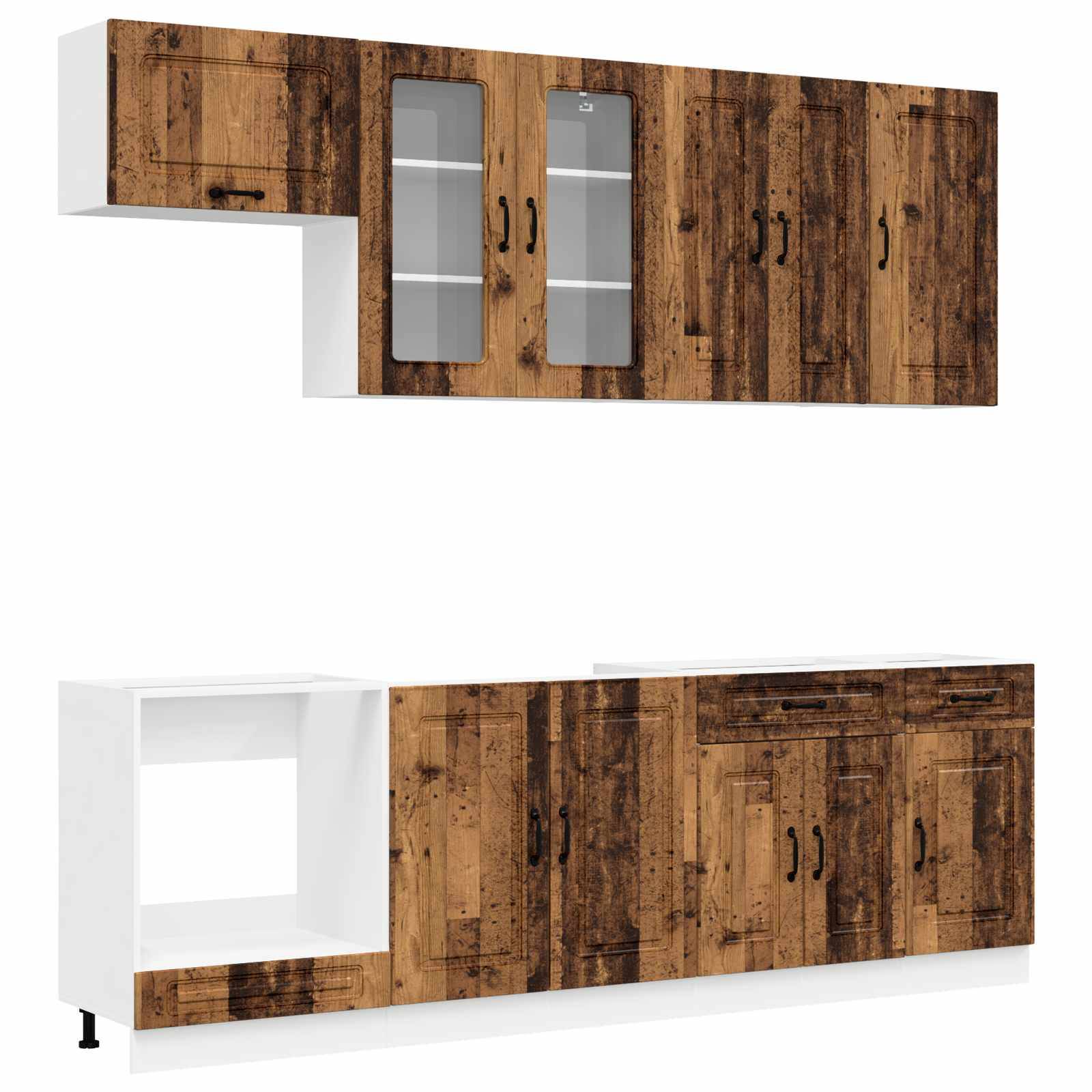 vidaXL Kücheneinheit KALMAR 8 pcs Altholz Holzwerkstoff