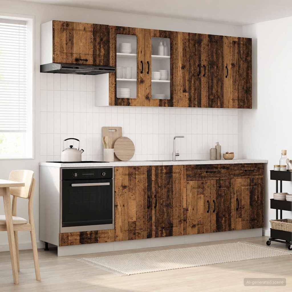 vidaXL Kücheneinheit KALMAR 8 pcs Altholz Holzwerkstoff