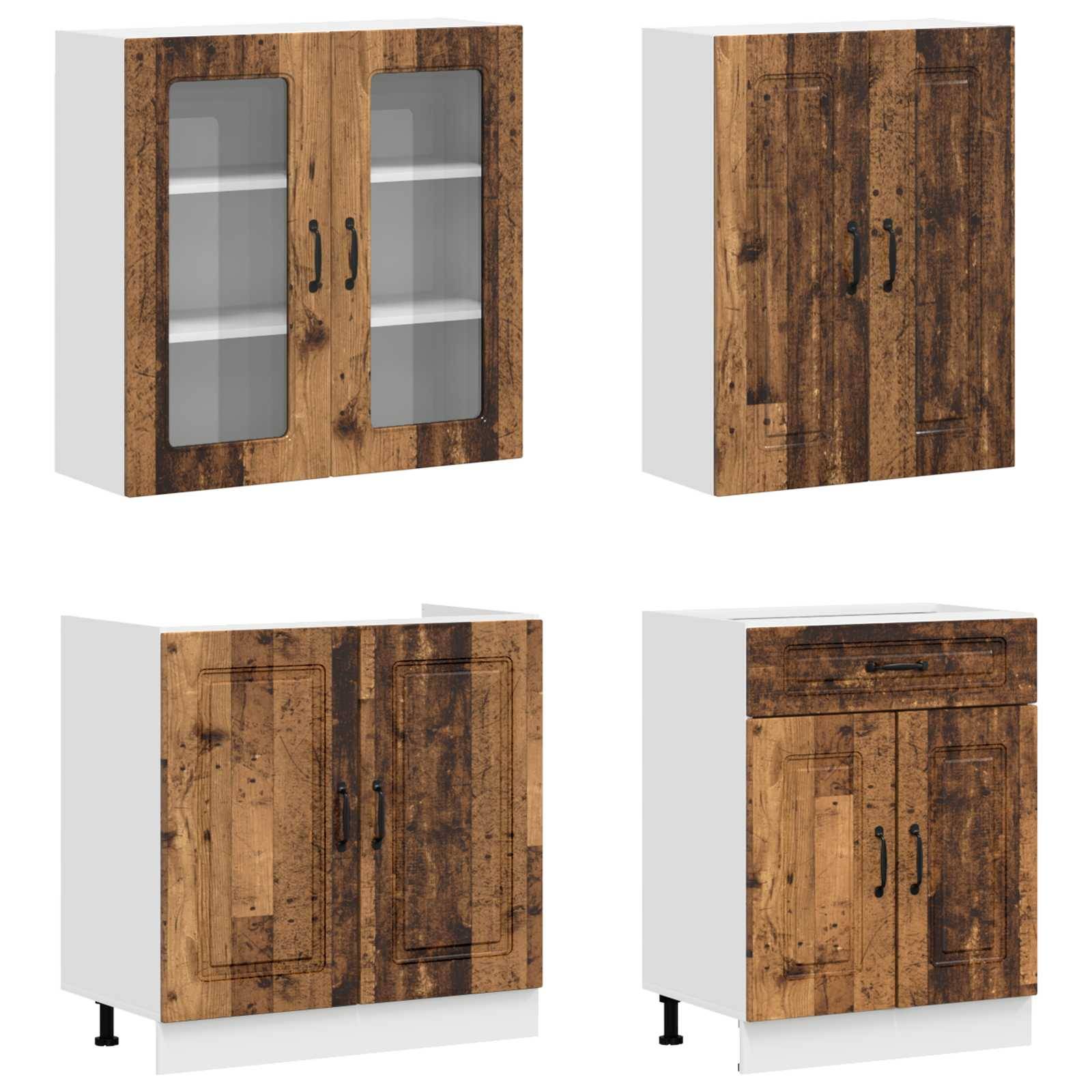 vidaXL Kücheneinheit KALMAR 8 pcs Altholz Holzwerkstoff