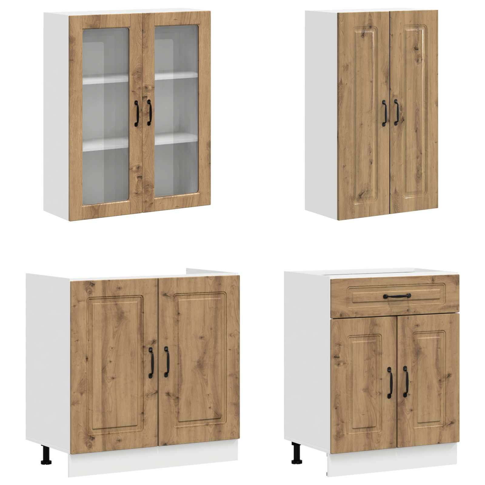 vidaXL Kücheneinheit KALMAR 4 pcs Artisan-Eiche Holzwerkstoff