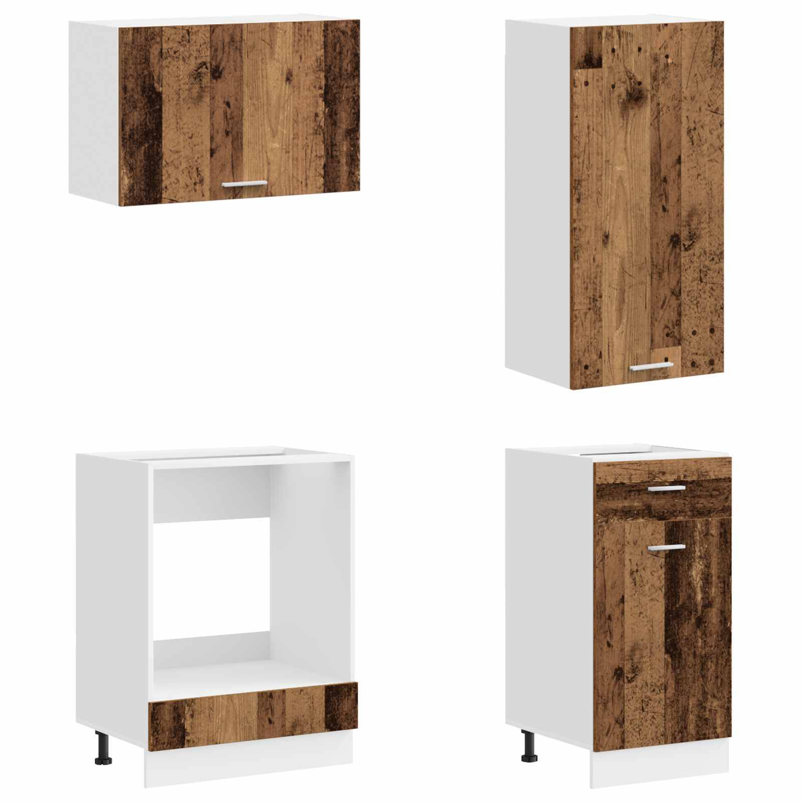 vidaXL Kücheneinheit LYON 8 pcs Altholz Holzwerkstoff