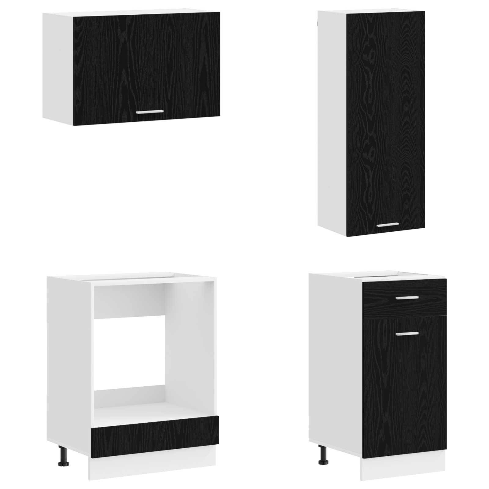 vidaXL Kücheneinheit LYON 8 pcs Schwarze Eiche Holzwerkstoff