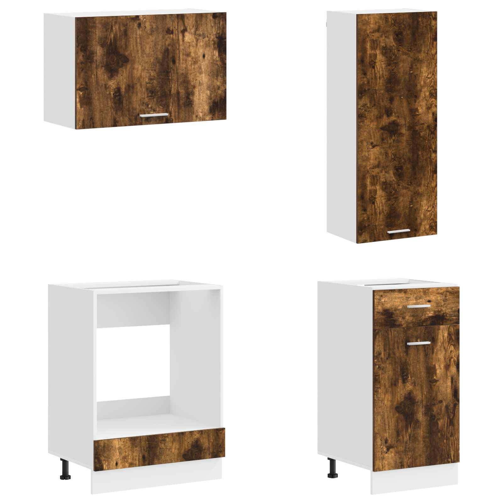 vidaXL Kücheneinheit LYON 8 pcs Geräucherte Eiche Holzwerkstoff