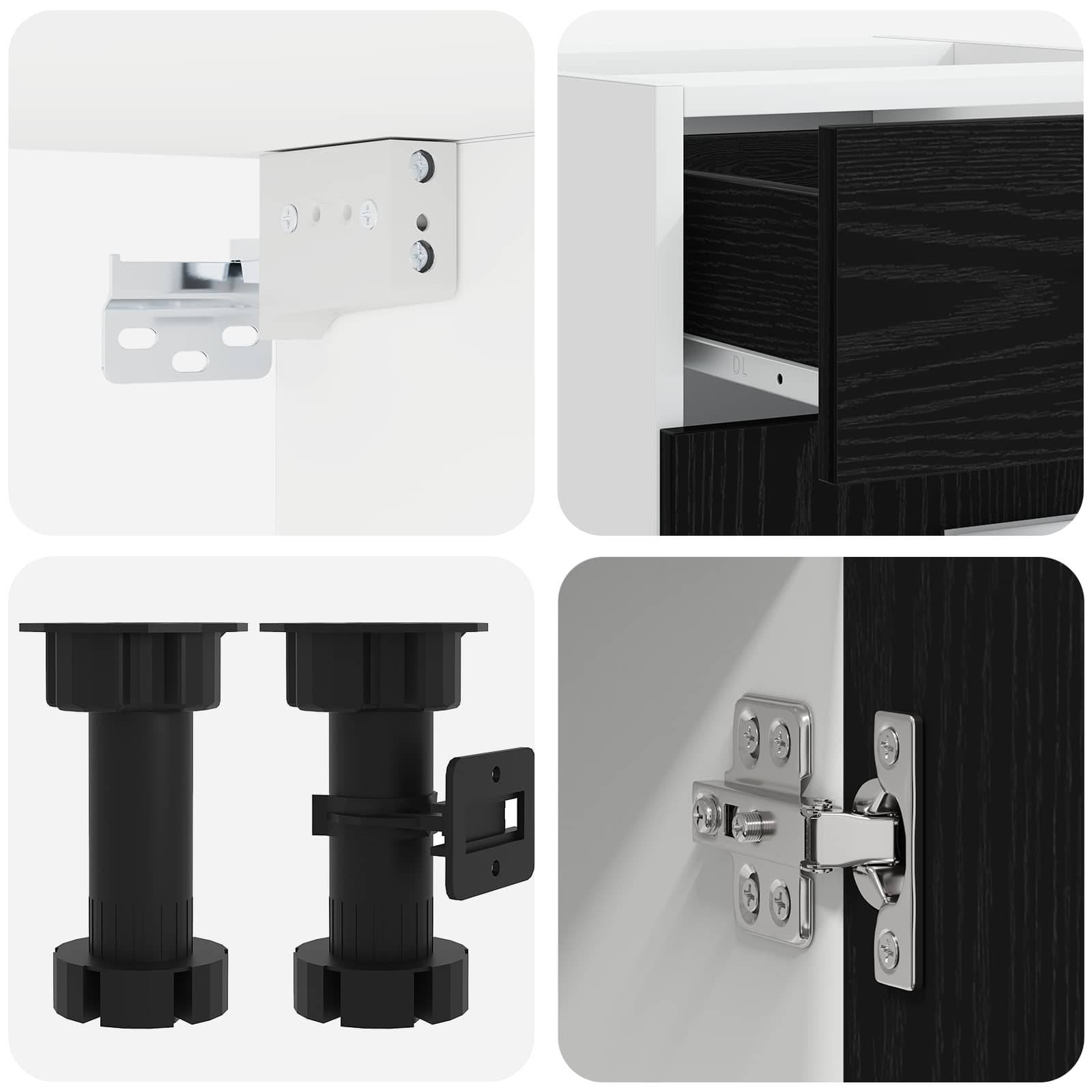 vidaXL Kücheneinheit LYON 4 pcs Schwarze Eiche Holzwerkstoff