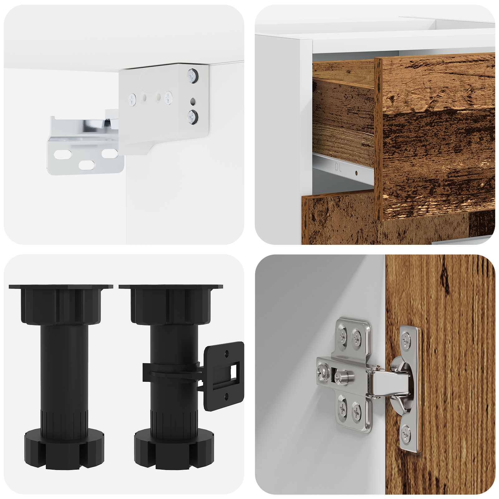 vidaXL Kücheneinheit LYON 4 pcs Altholz Holzwerkstoff