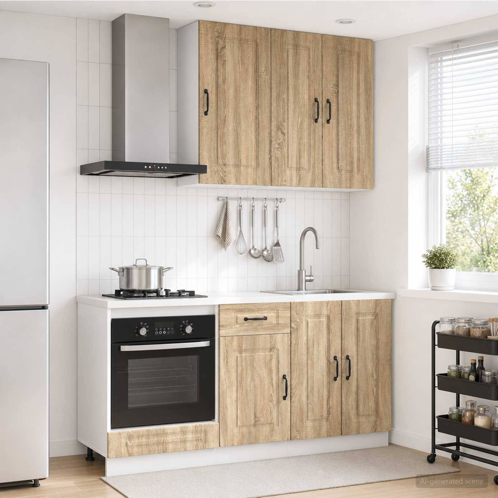 vidaXL Kücheneinheit KALMAR 5 pcs Sonoma-Eiche Holzwerkstoff