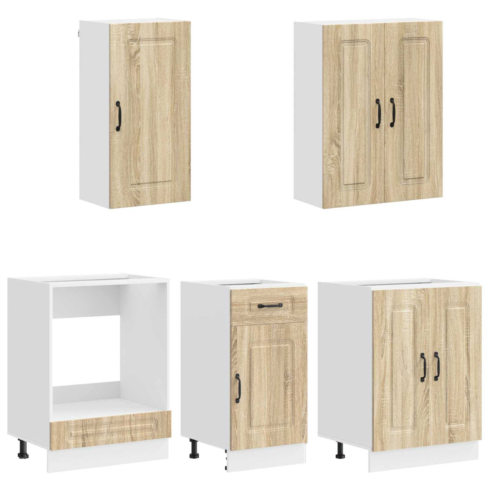 vidaXL Kücheneinheit KALMAR 5 pcs Sonoma-Eiche Holzwerkstoff