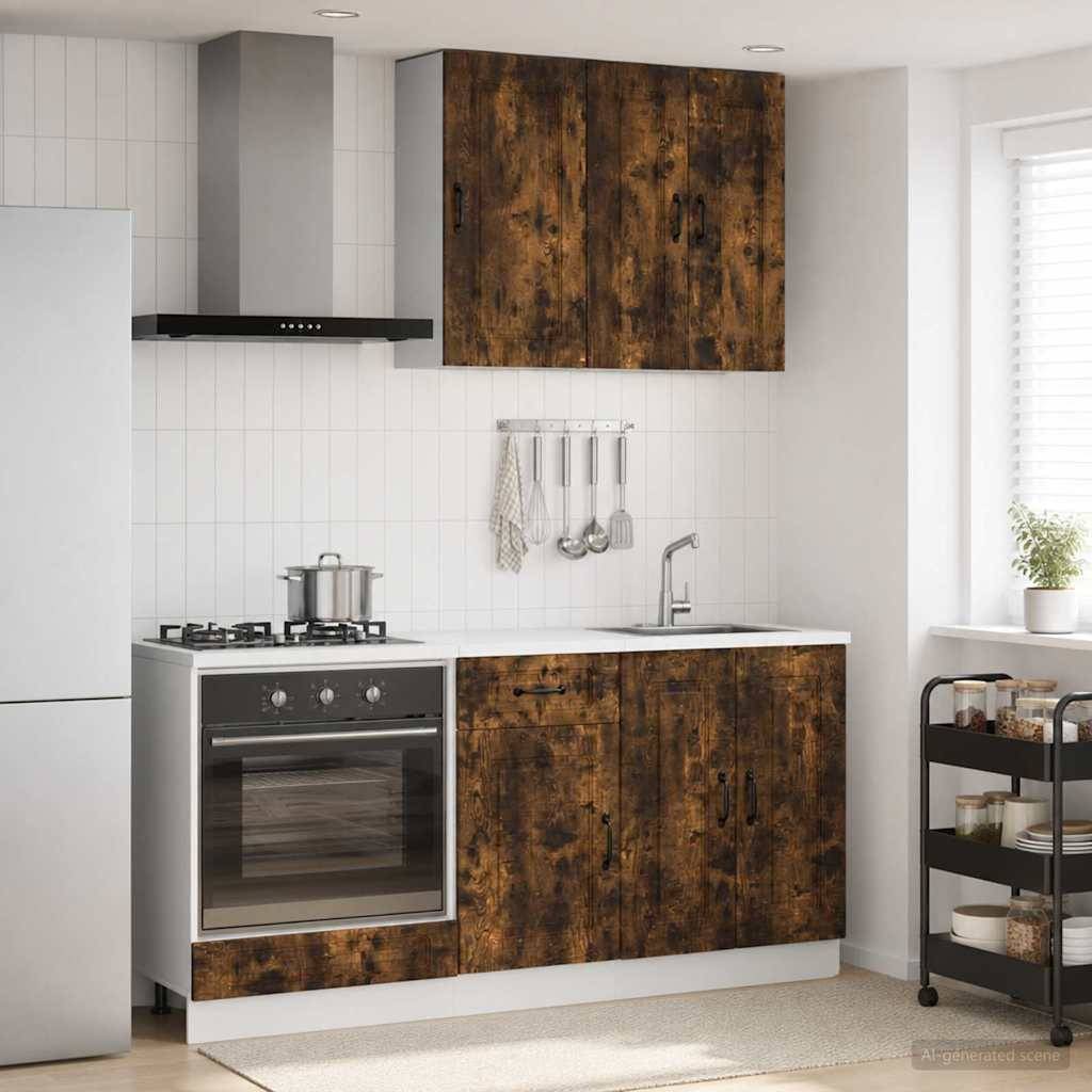 vidaXL Kücheneinheit KALMAR 5 pcs Geräucherte Eiche Holzwerkstoff