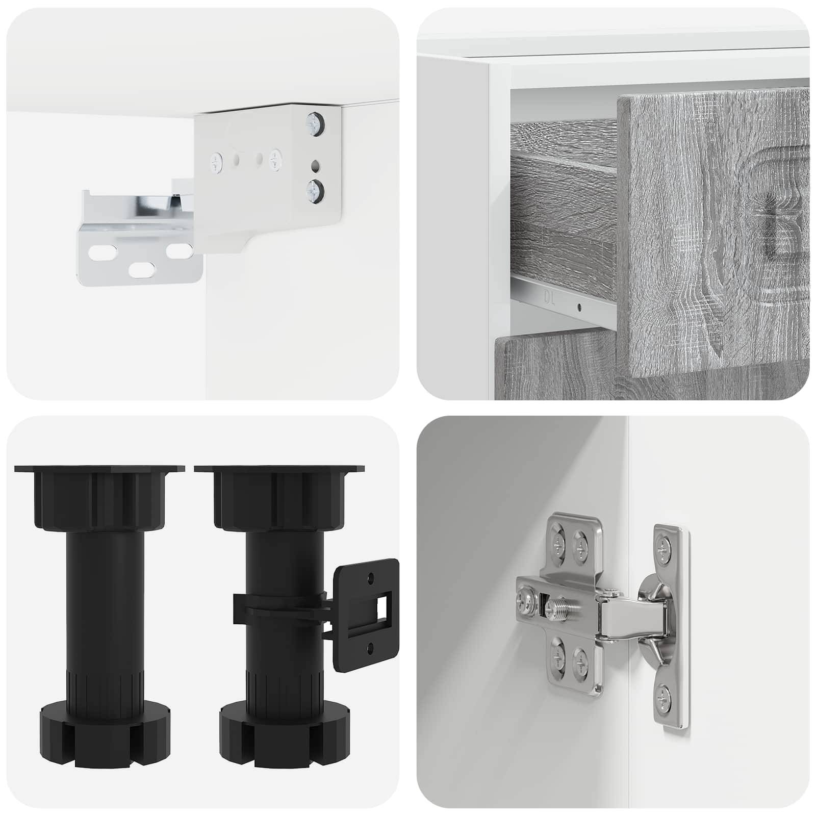 vidaXL Kücheneinheit KALMAR 5 pcs Grau Sonoma Holzwerkstoff