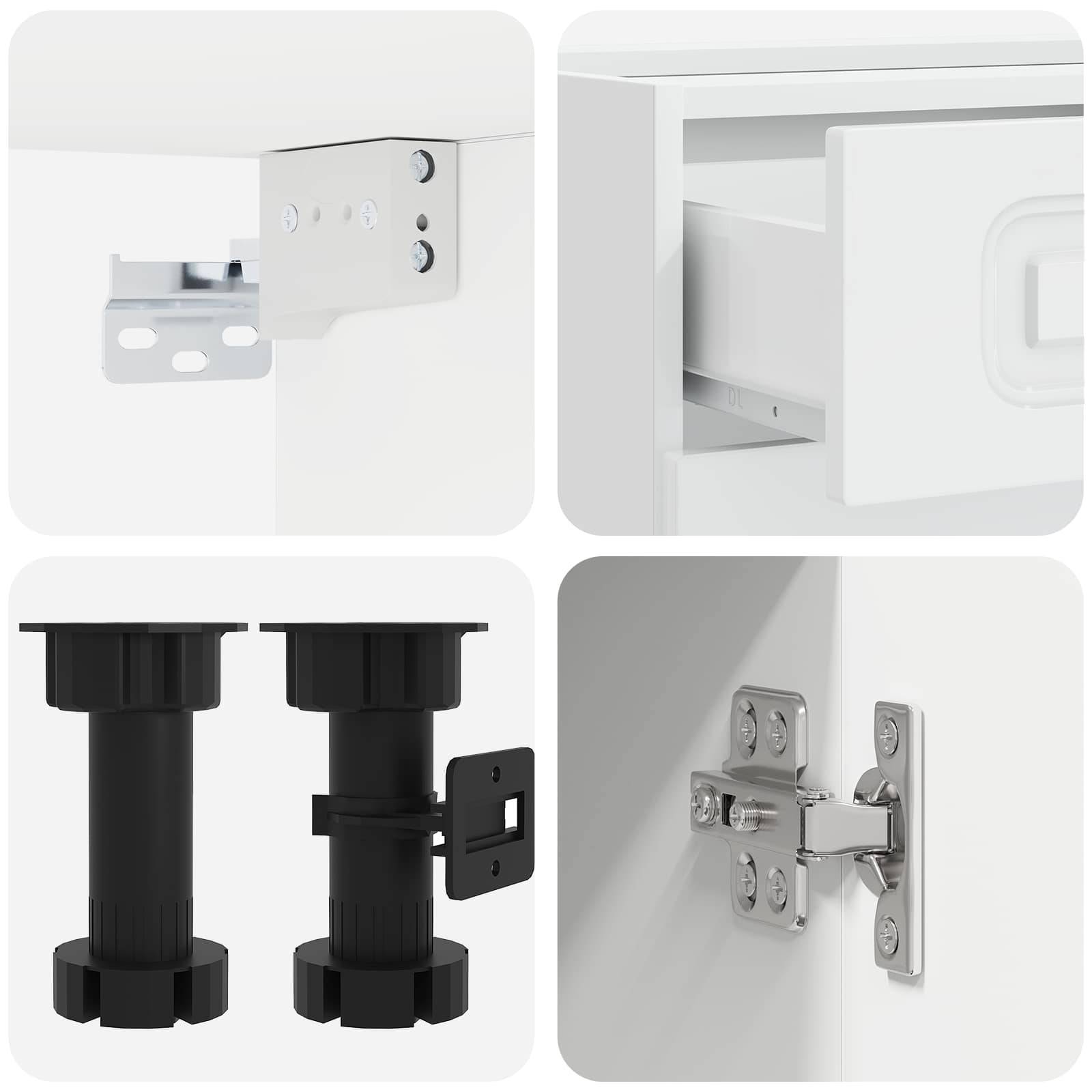 vidaXL Kücheneinheit KALMAR 4 pcs Hochglanz Weiß Holzwerkstoff
