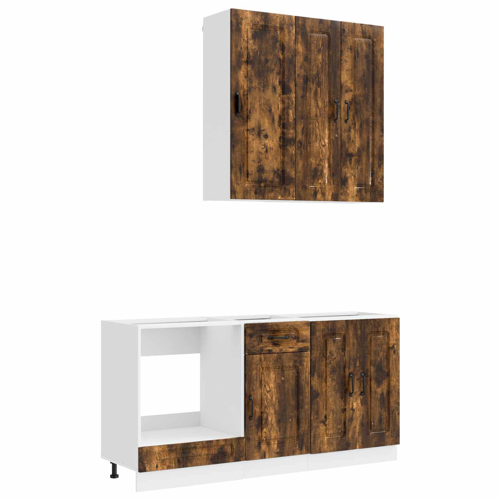 vidaXL Kücheneinheit KALMAR 5 pcs Geräucherte Eiche Holzwerkstoff