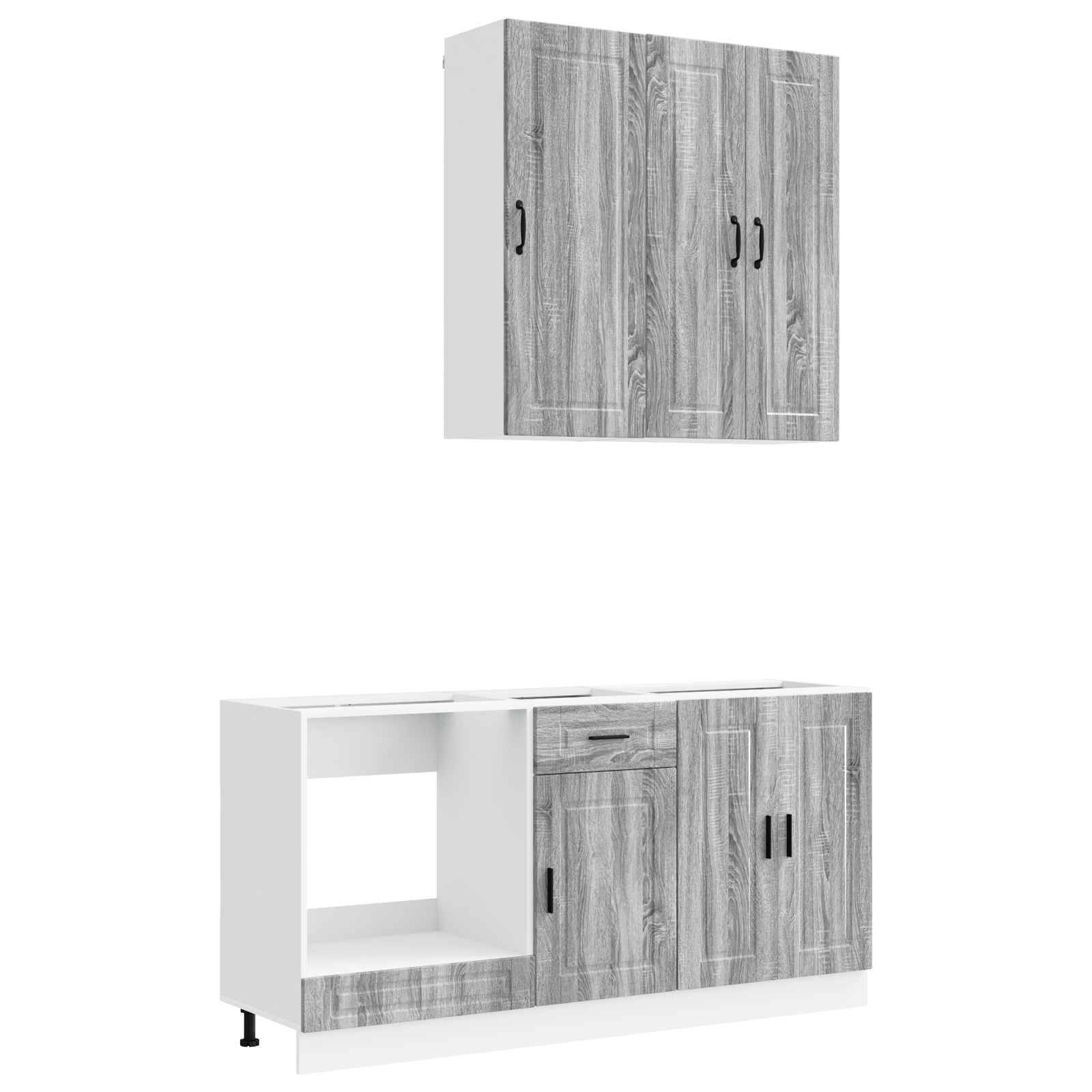 vidaXL Kücheneinheit PORTO 5 pcs Grau Sonoma Holzwerkstoff