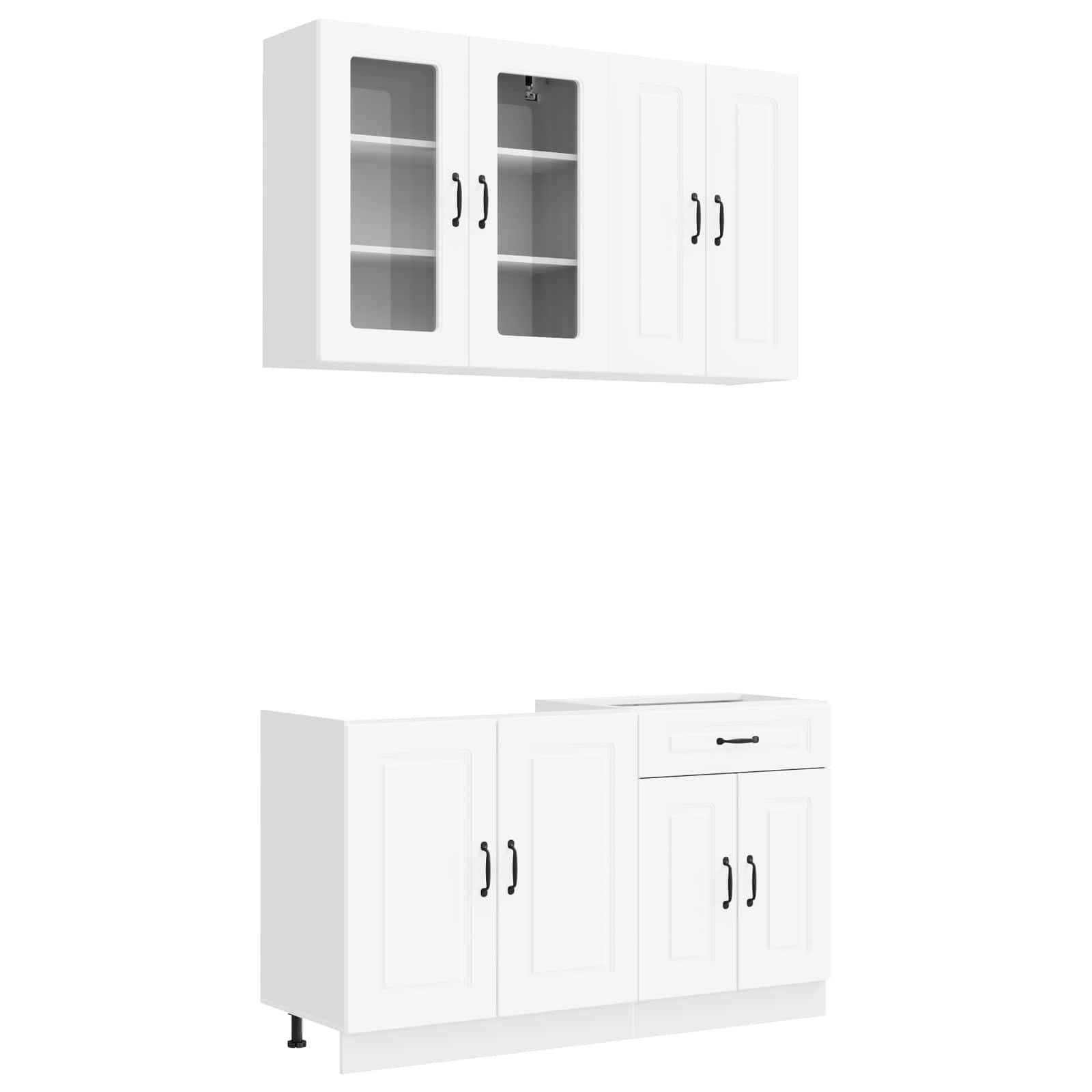 vidaXL Kücheneinheit KALMAR 4 pcs Weiß Holzwerkstoff