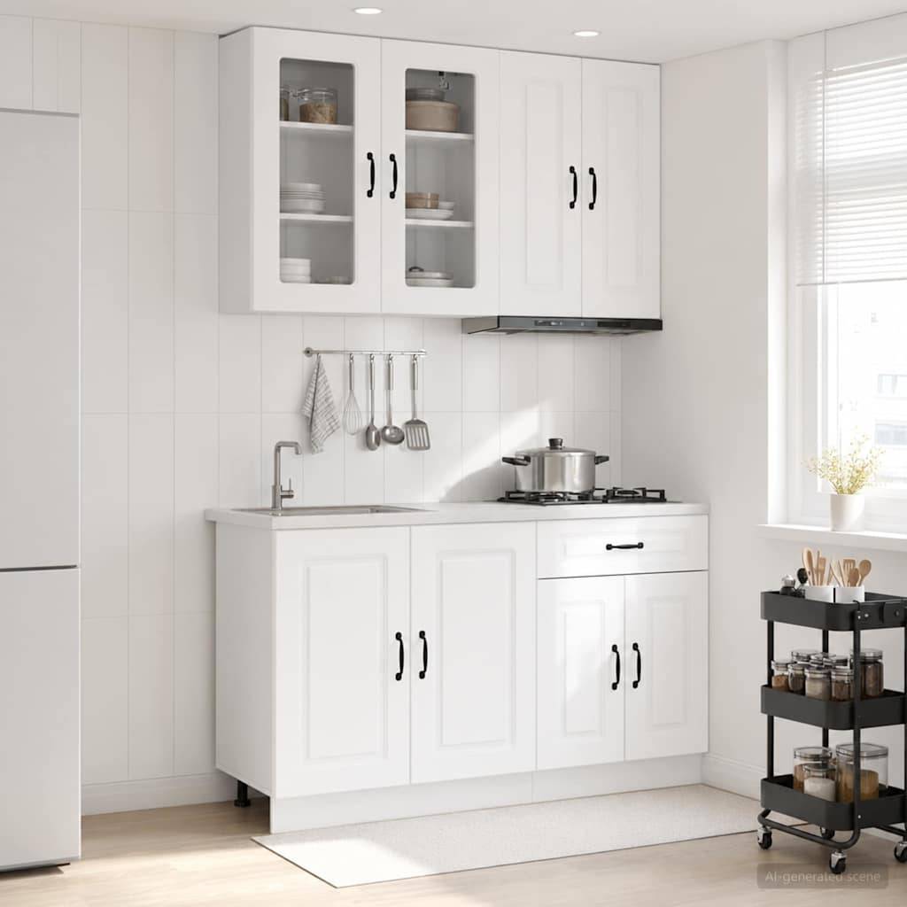 vidaXL Kücheneinheit KALMAR 4 pcs Weiß Holzwerkstoff