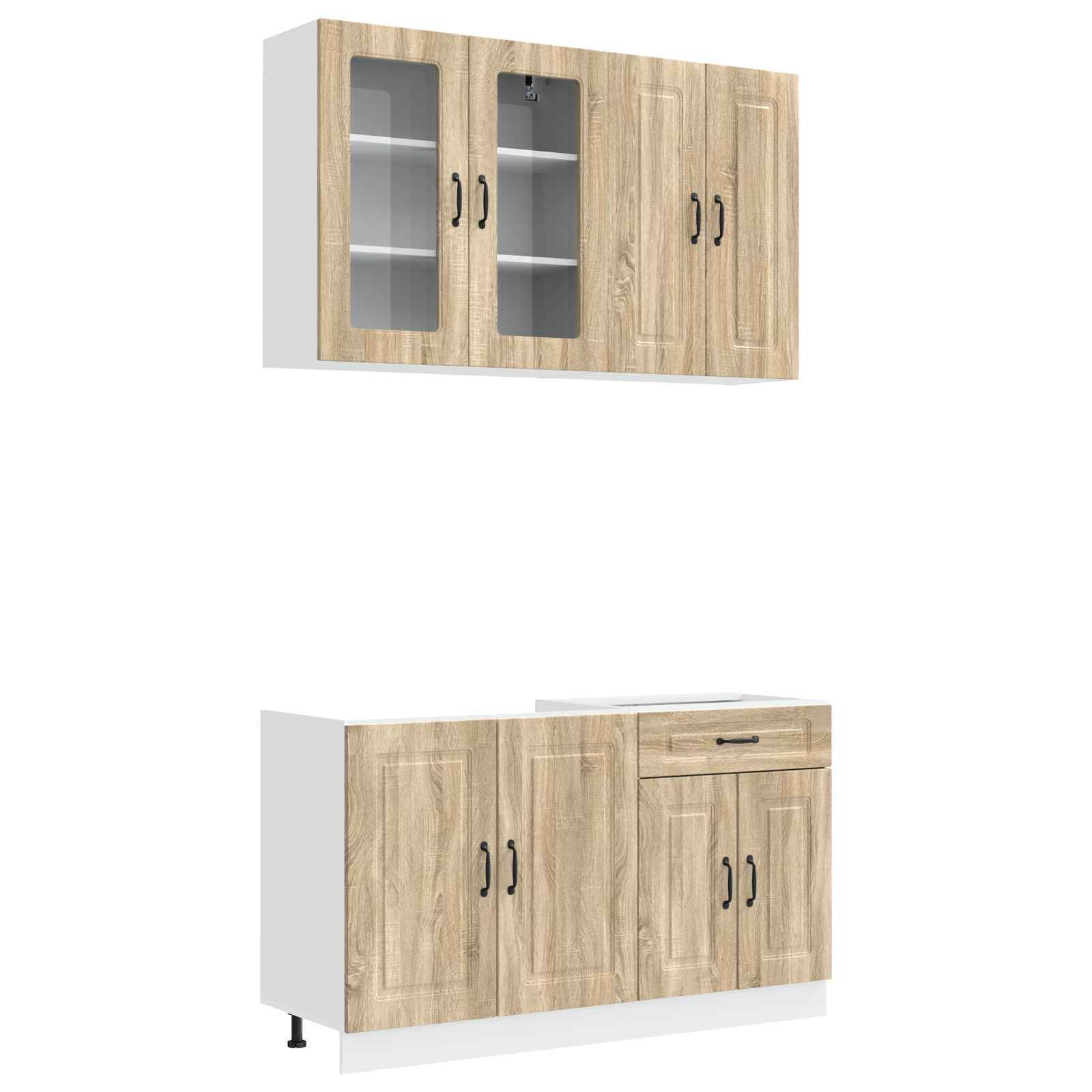 vidaXL Kücheneinheit KALMAR 4 pcs Sonoma-Eiche Holzwerkstoff