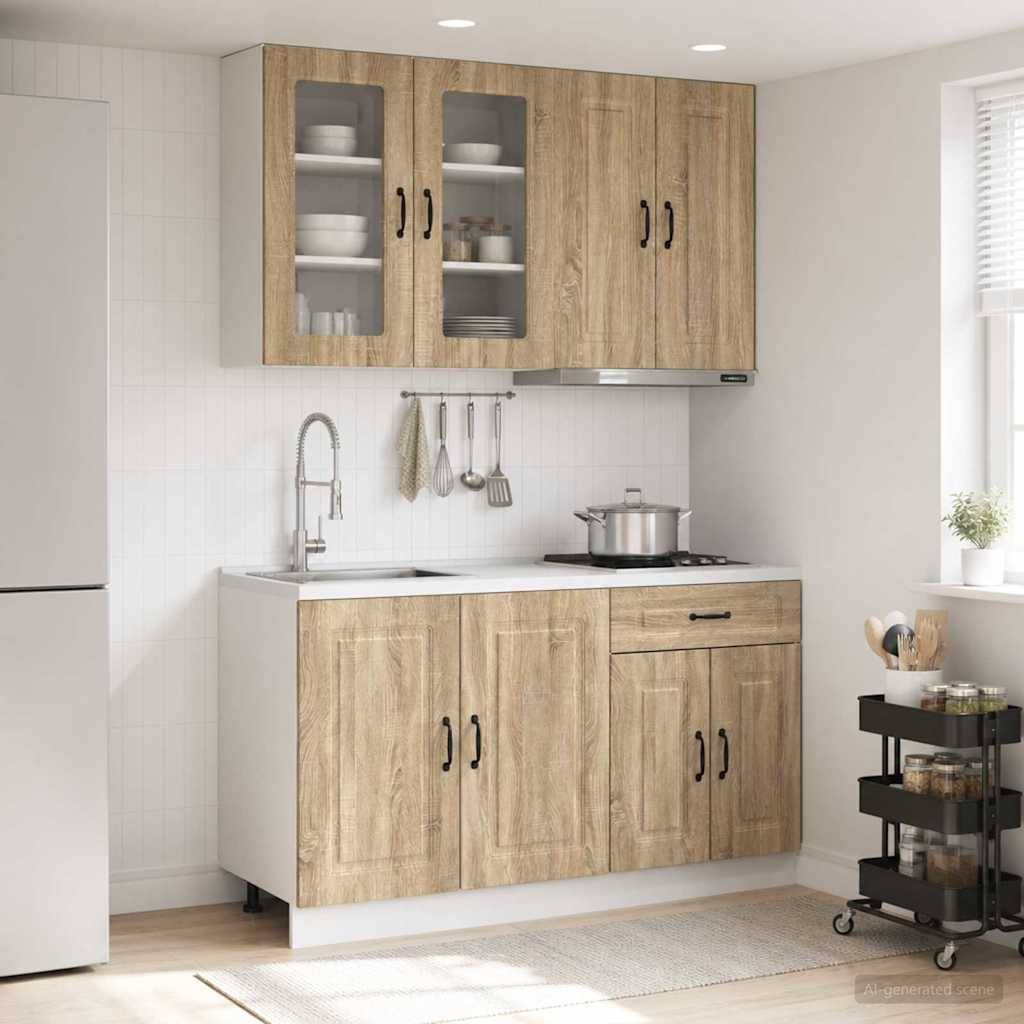 vidaXL Kücheneinheit KALMAR 4 pcs Sonoma-Eiche Holzwerkstoff